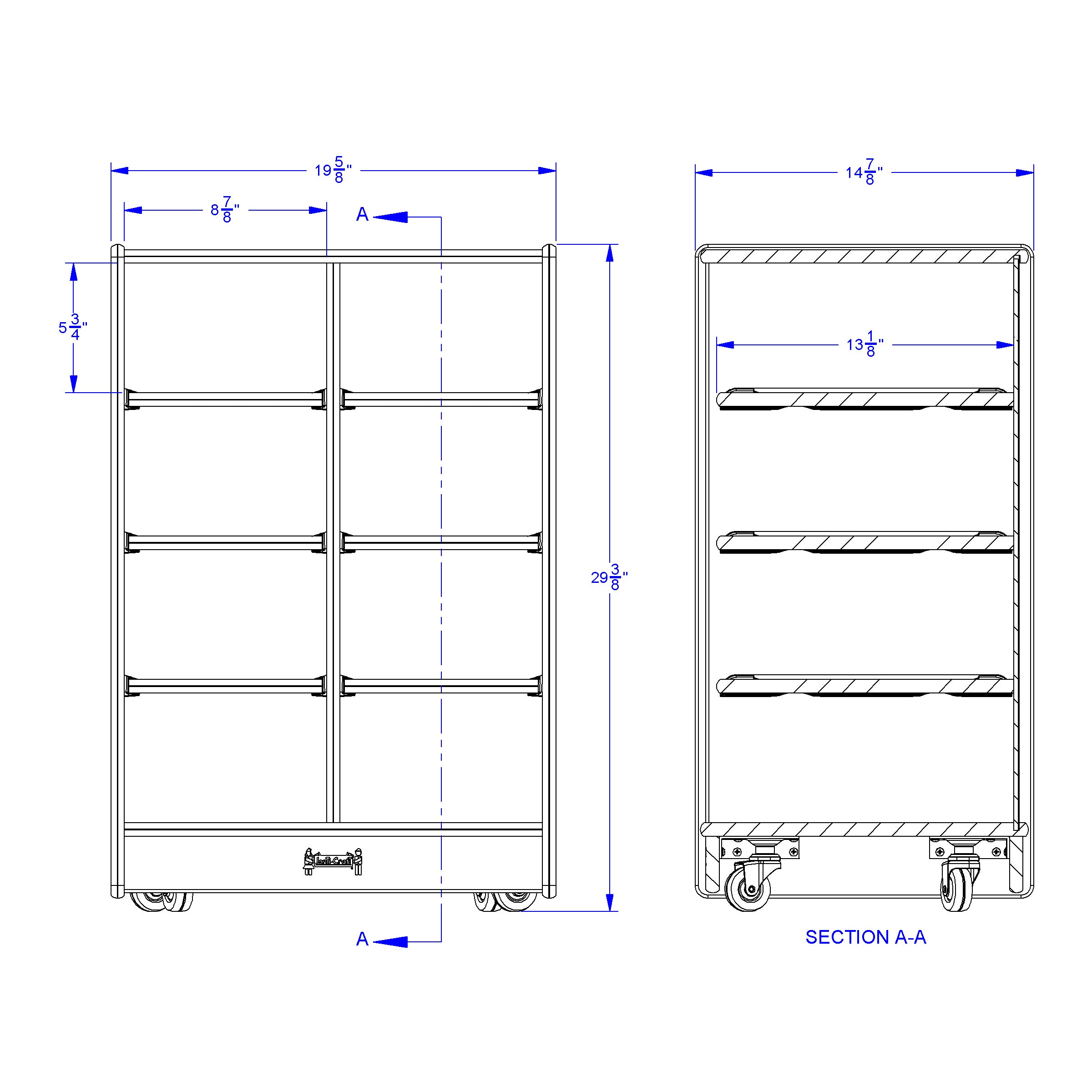 Jonti-Craft® 8 Cubbie-Tray Mobile Unit - without Trays
