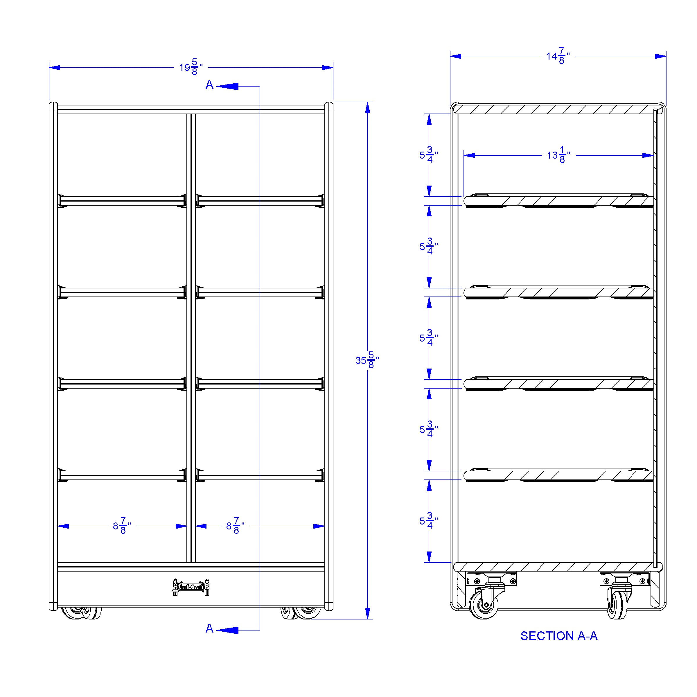 Jonti-Craft® 10 Cubbie-Tray Mobile Unit - without Trays