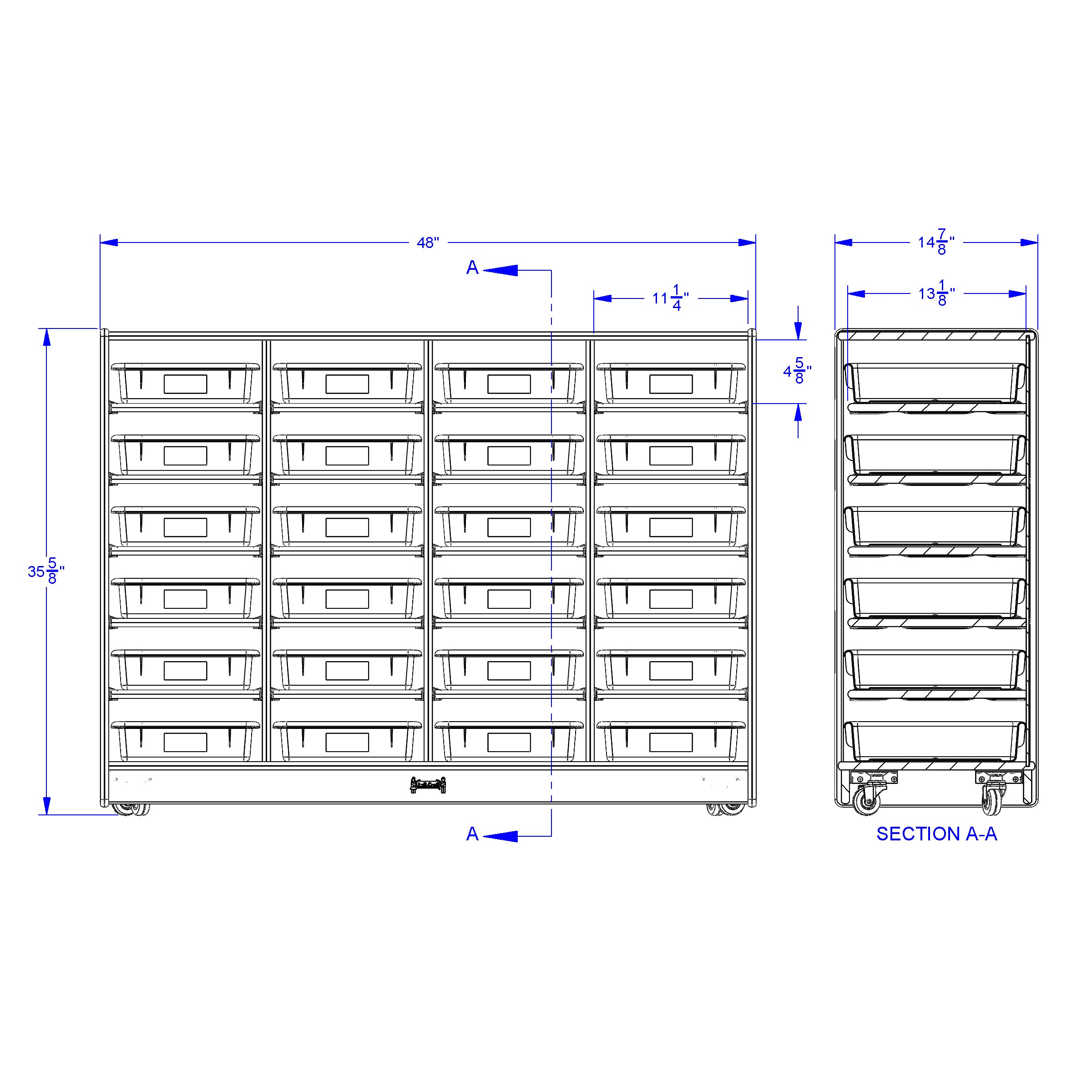 Jonti-Craft® 24 Paper-Tray Mobile Storage - with Colored Paper-Trays