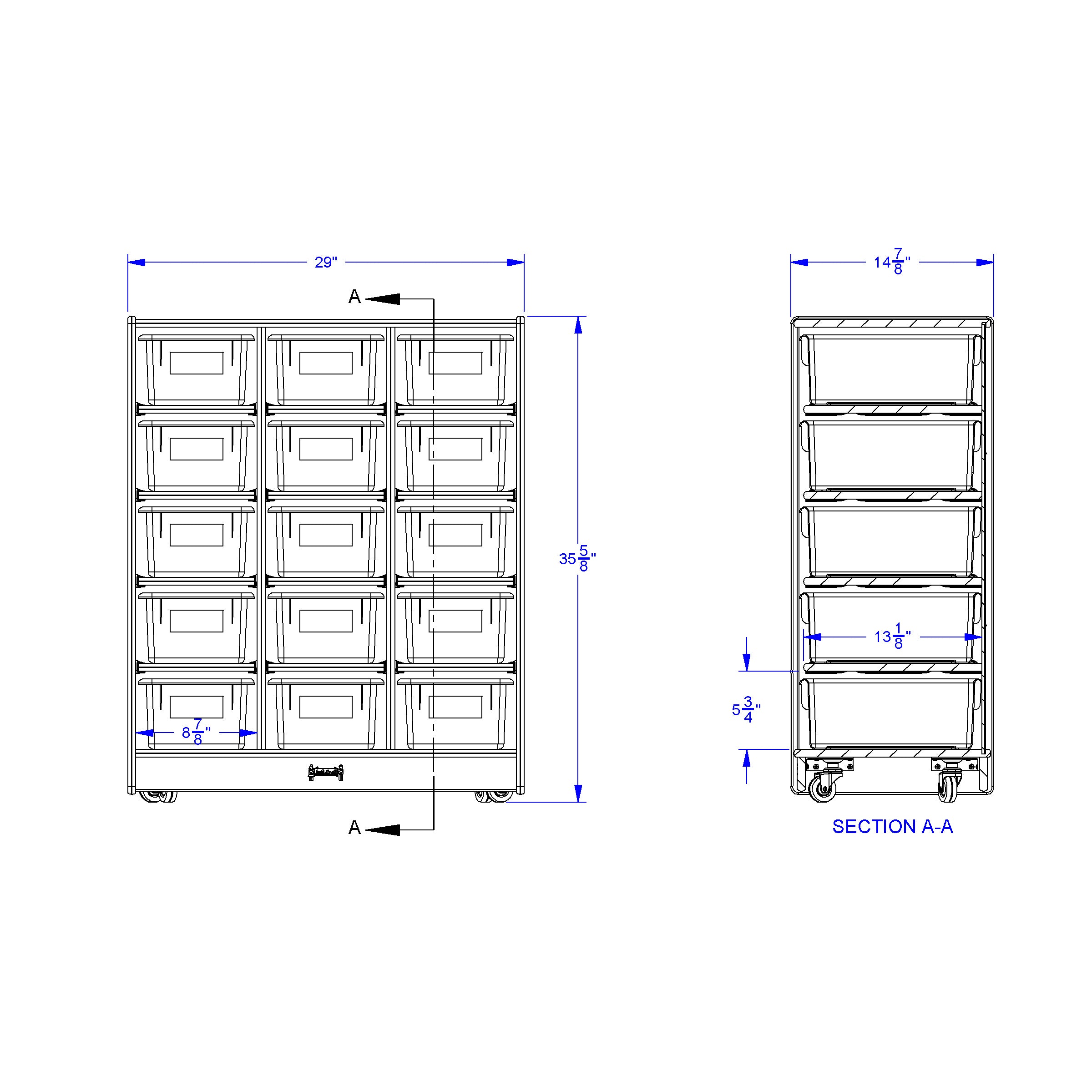 Jonti-Craft® 15 Cubbie-Tray Mobile Unit – with Clear Trays