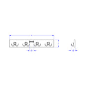 Jonti-Craft® Wall Mount Coat Rail - 4 Hooks