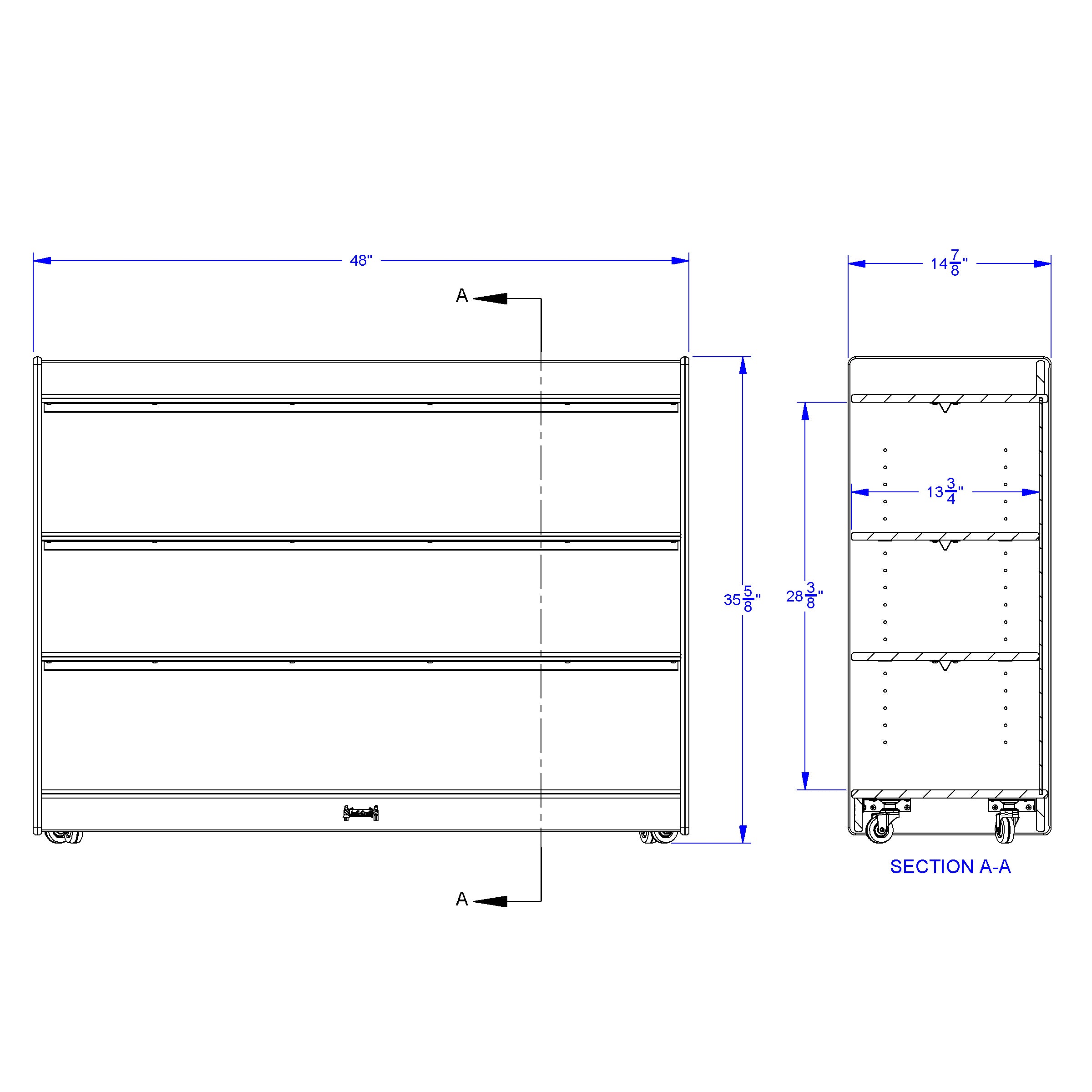 Jonti-Craft® Adjustable Mobile Straight-Shelf with Lip