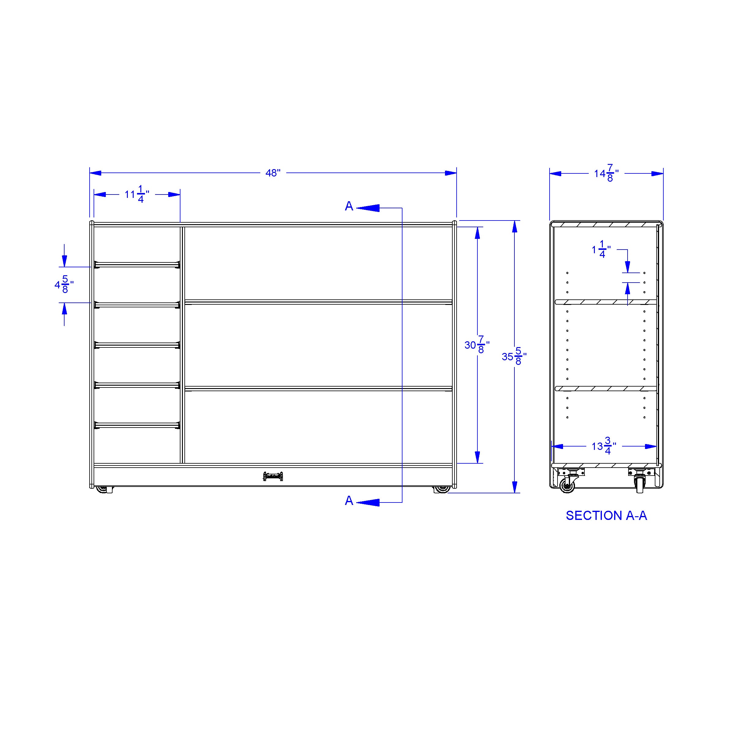Jonti-Craft® Adjustable Combo Mobile Straight-Shelf - with clear Paper-Trays