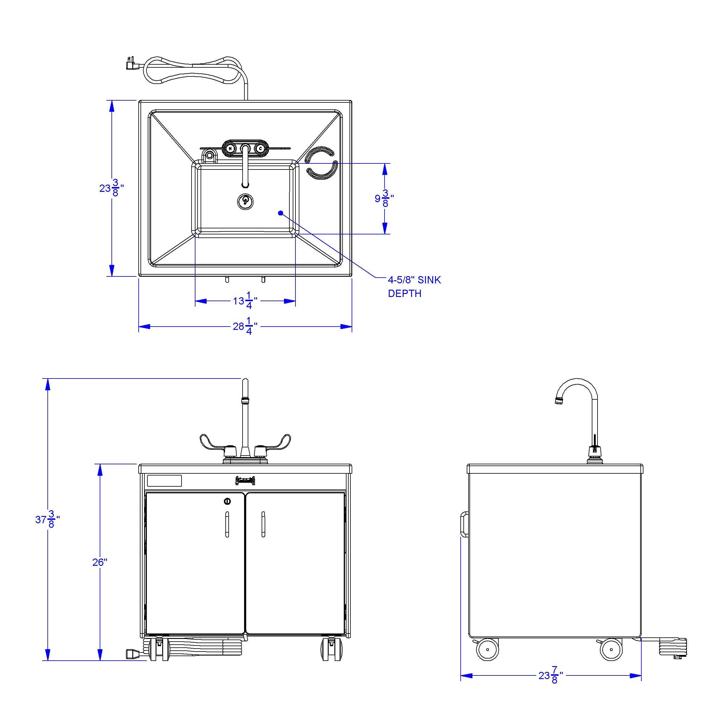 Jonti-Craft® Clean Hands Helper without Heater - 26" Counter - Plastic Sink