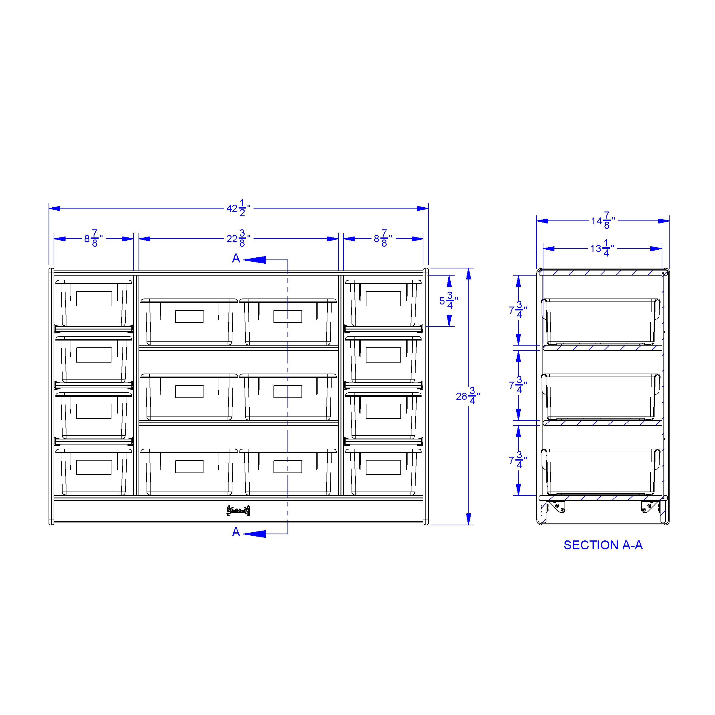 Jonti-Craft® Combo Bin Stationary Storage Unit