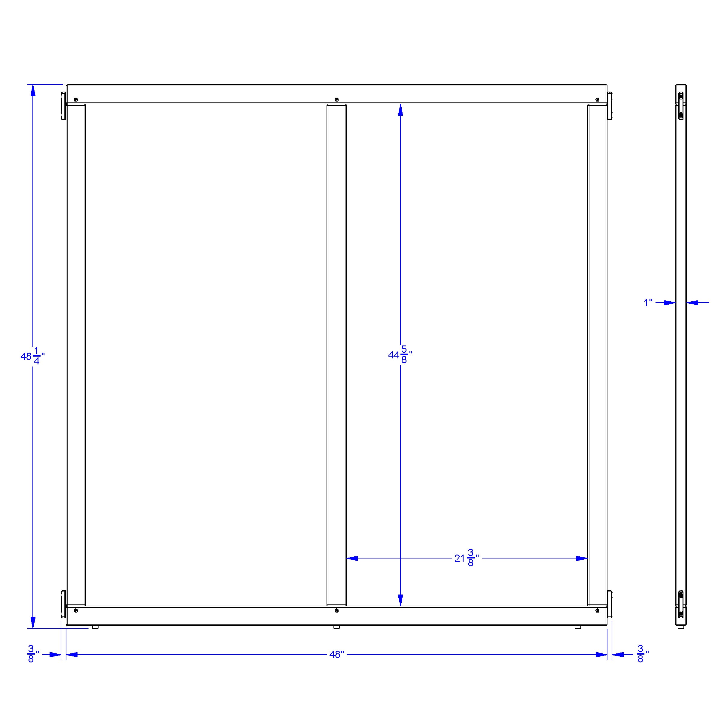 KYDZ Suite® Panel - S-height - 48" Wide - Magnetic Write-n-Wipe