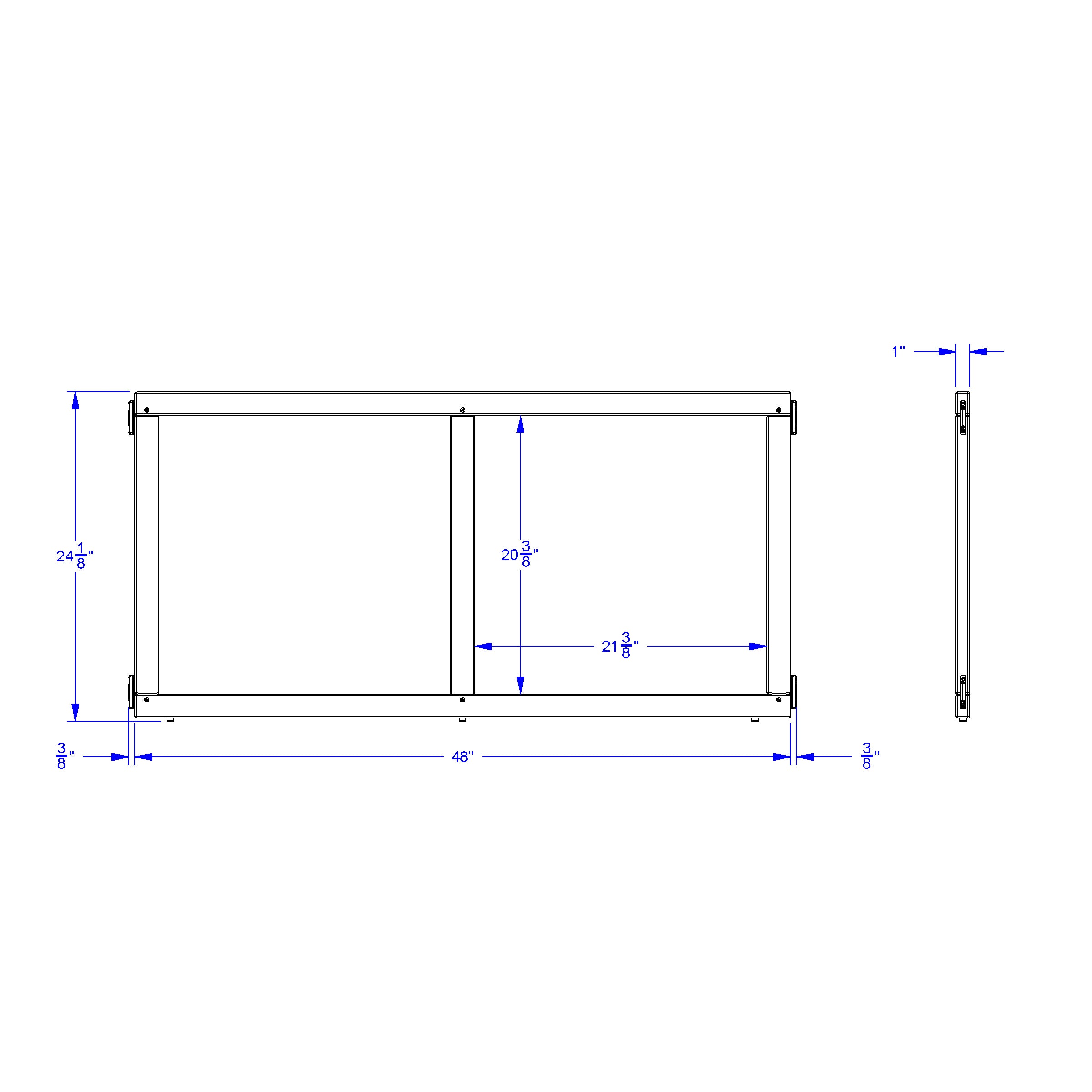 KYDZ Suite® Panel - T-height - 48" Wide - Write-n-Wipe