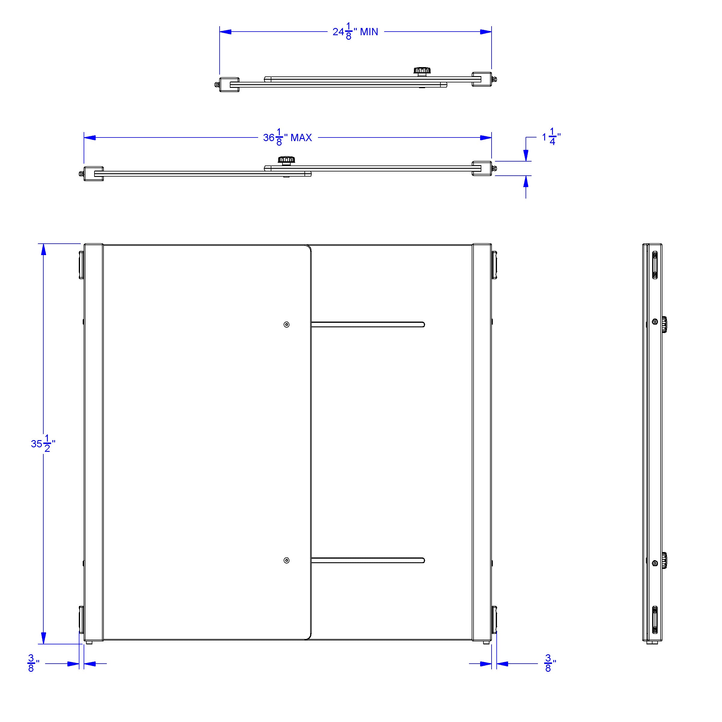 KYDZ Suite® Accordion Panel - A-height - 24" To 36" Wide - Plywood
