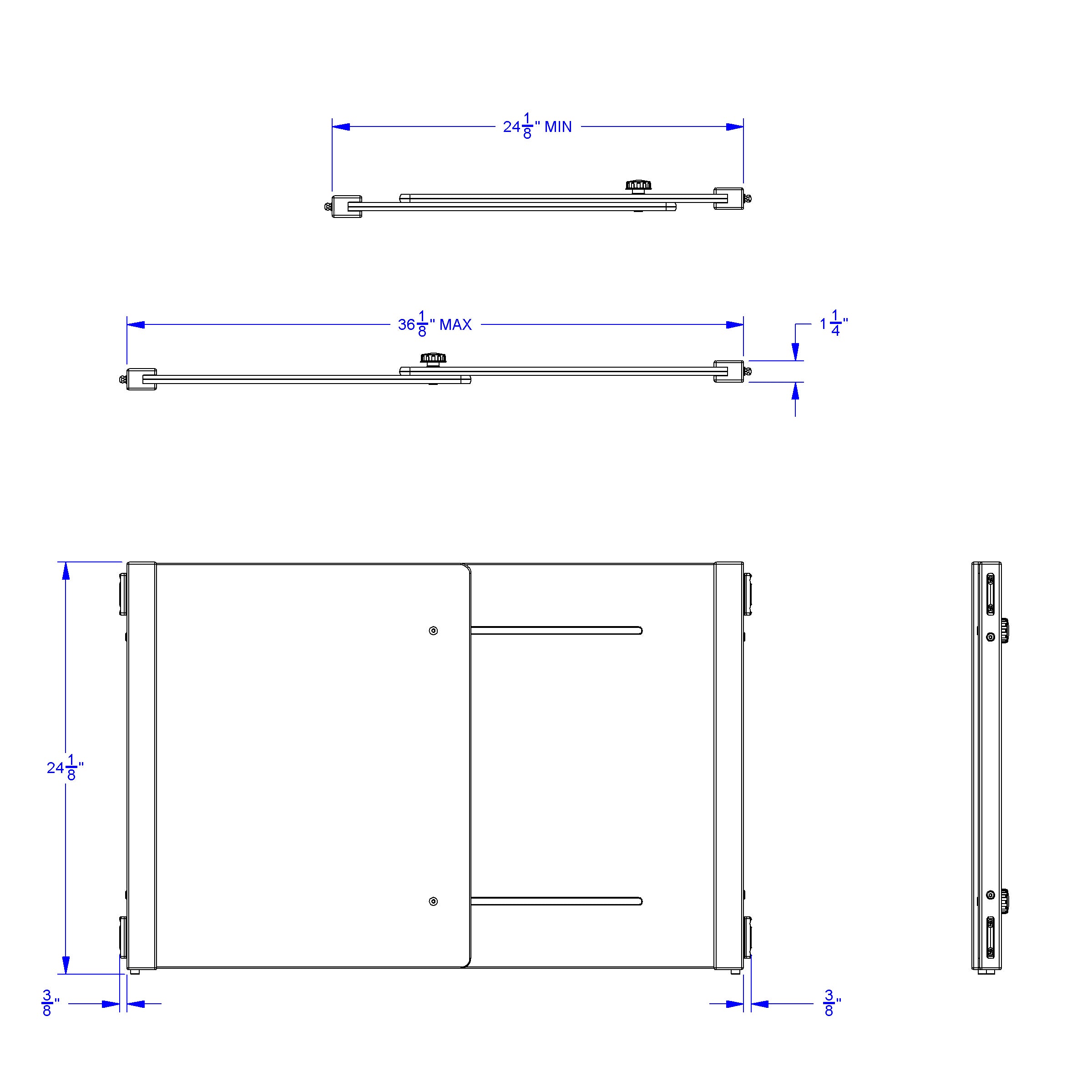 KYDZ Suite® Accordion Panel - T-height - 24" To 36" Wide - Plywood