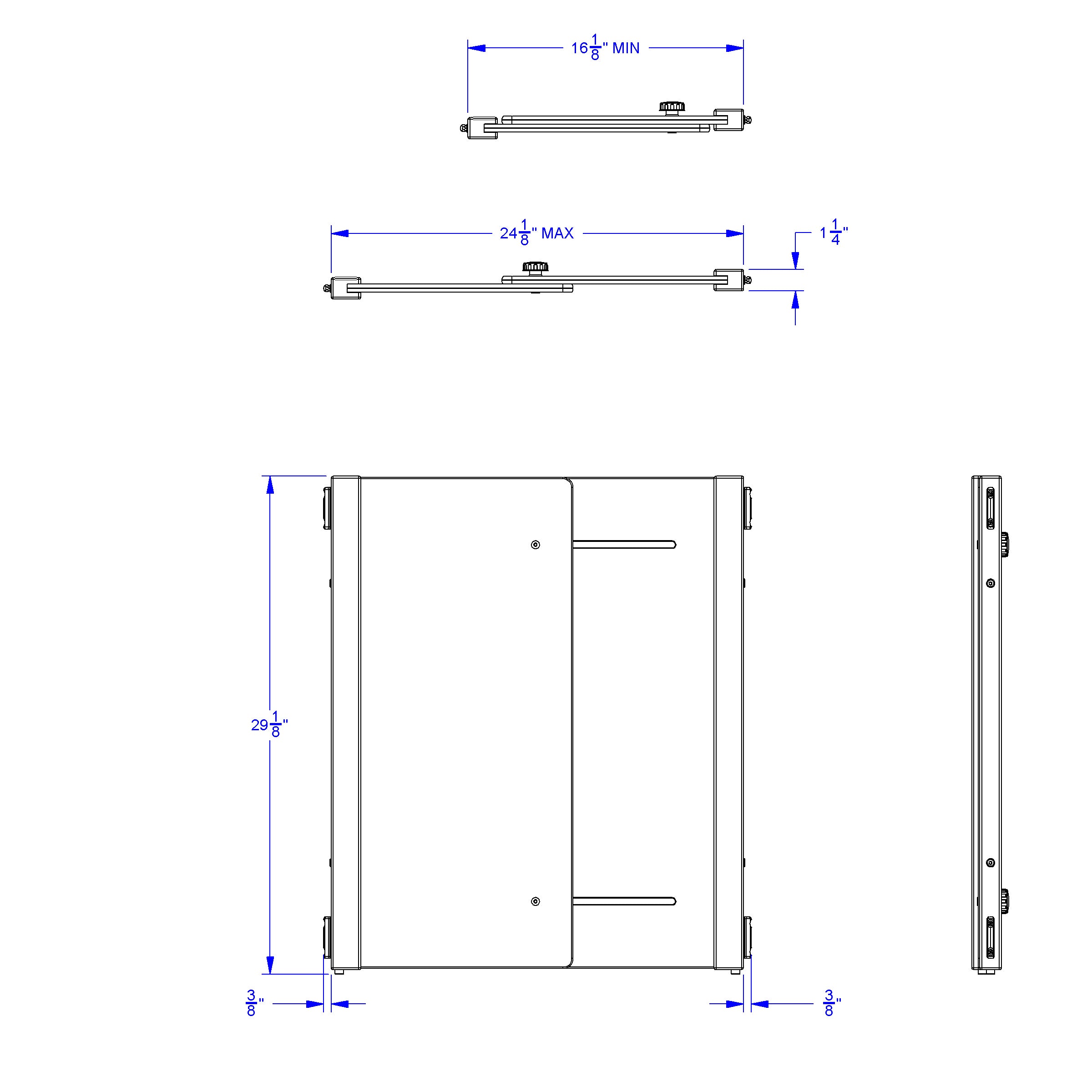 KYDZ Suite® Accordion Panel - E-height - 16" To 24" Wide - Plywood
