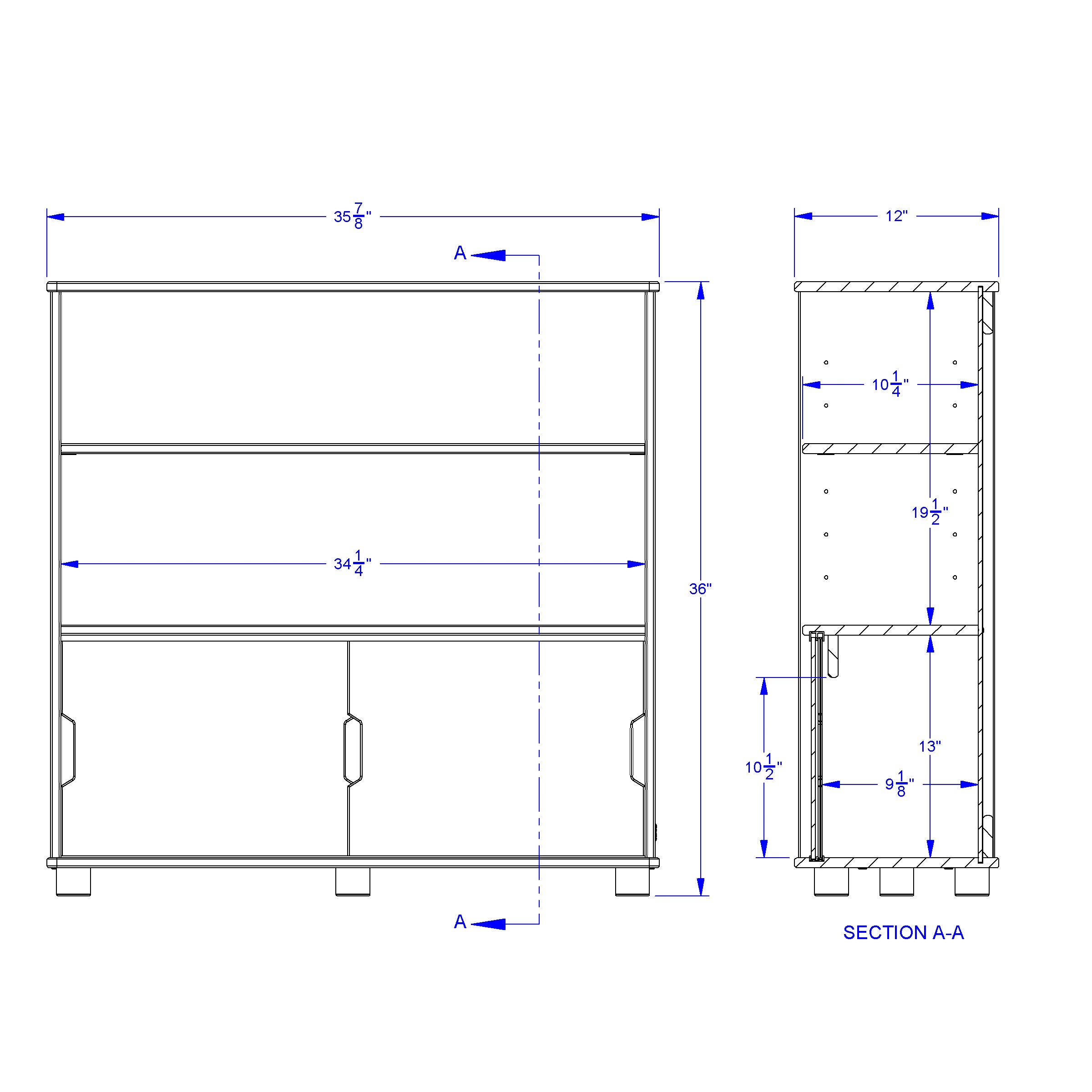 TrueModern® Two-shelf Bookcase