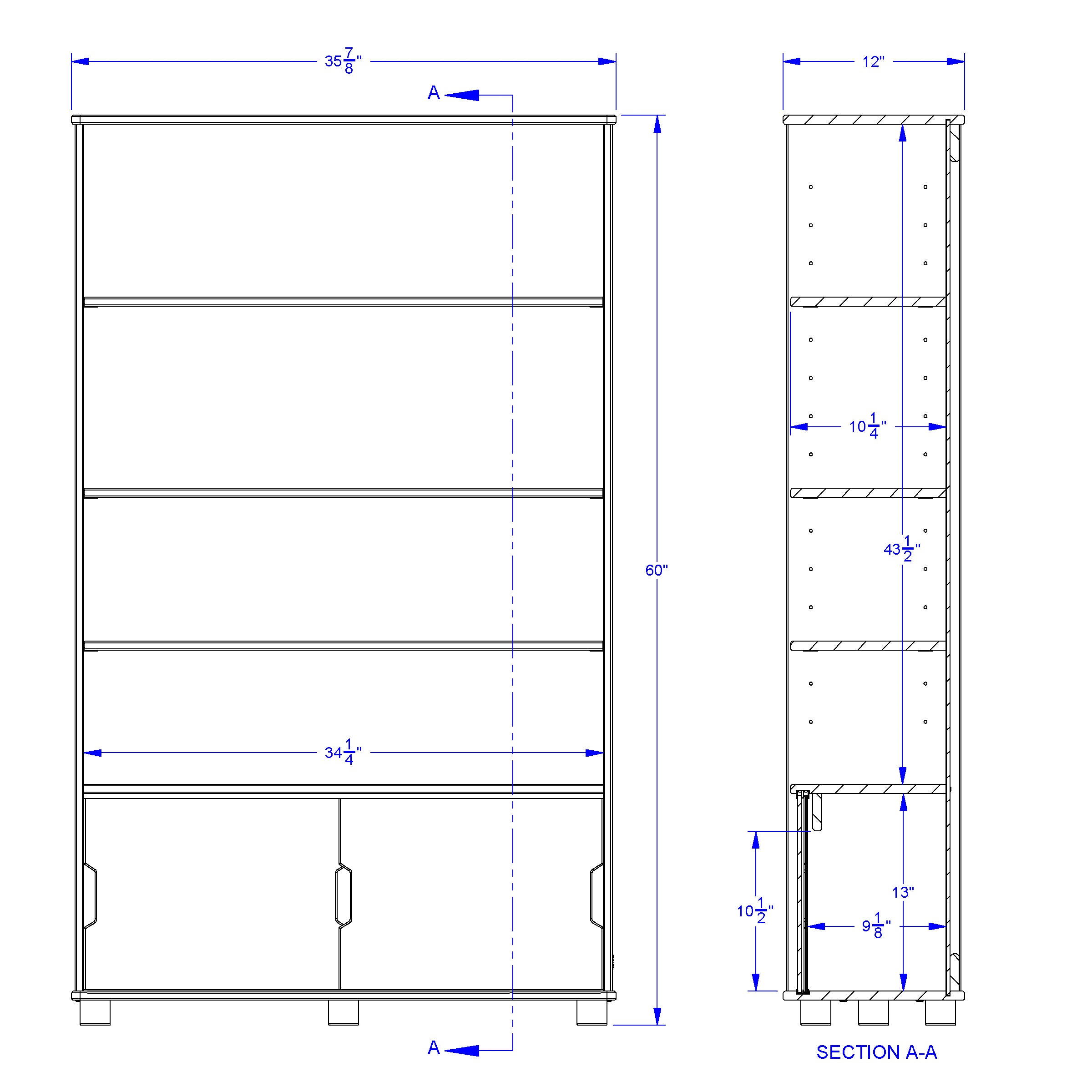 TrueModern® Four-Shelf Bookcase