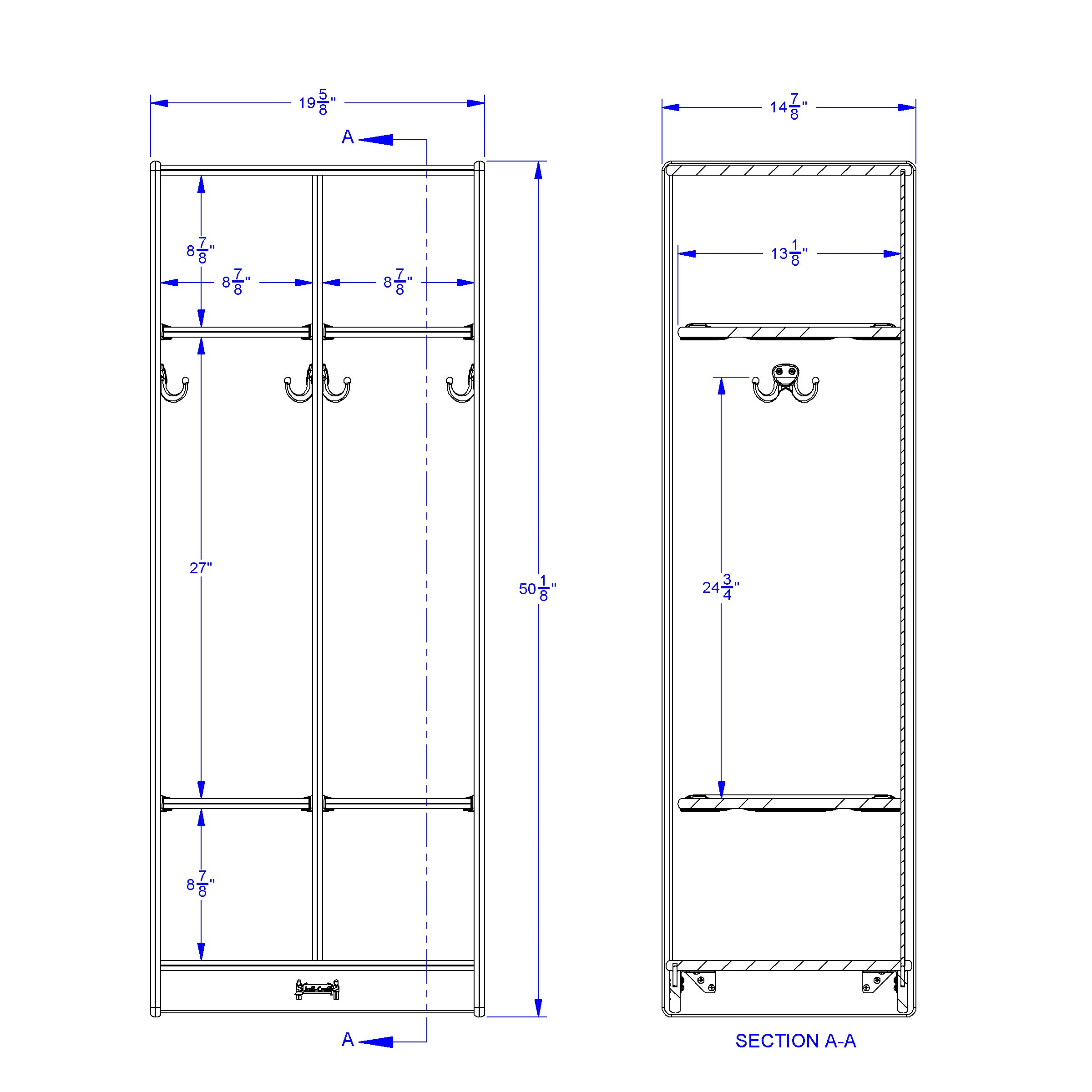 Jonti-Craft® 2 Section Coat Locker