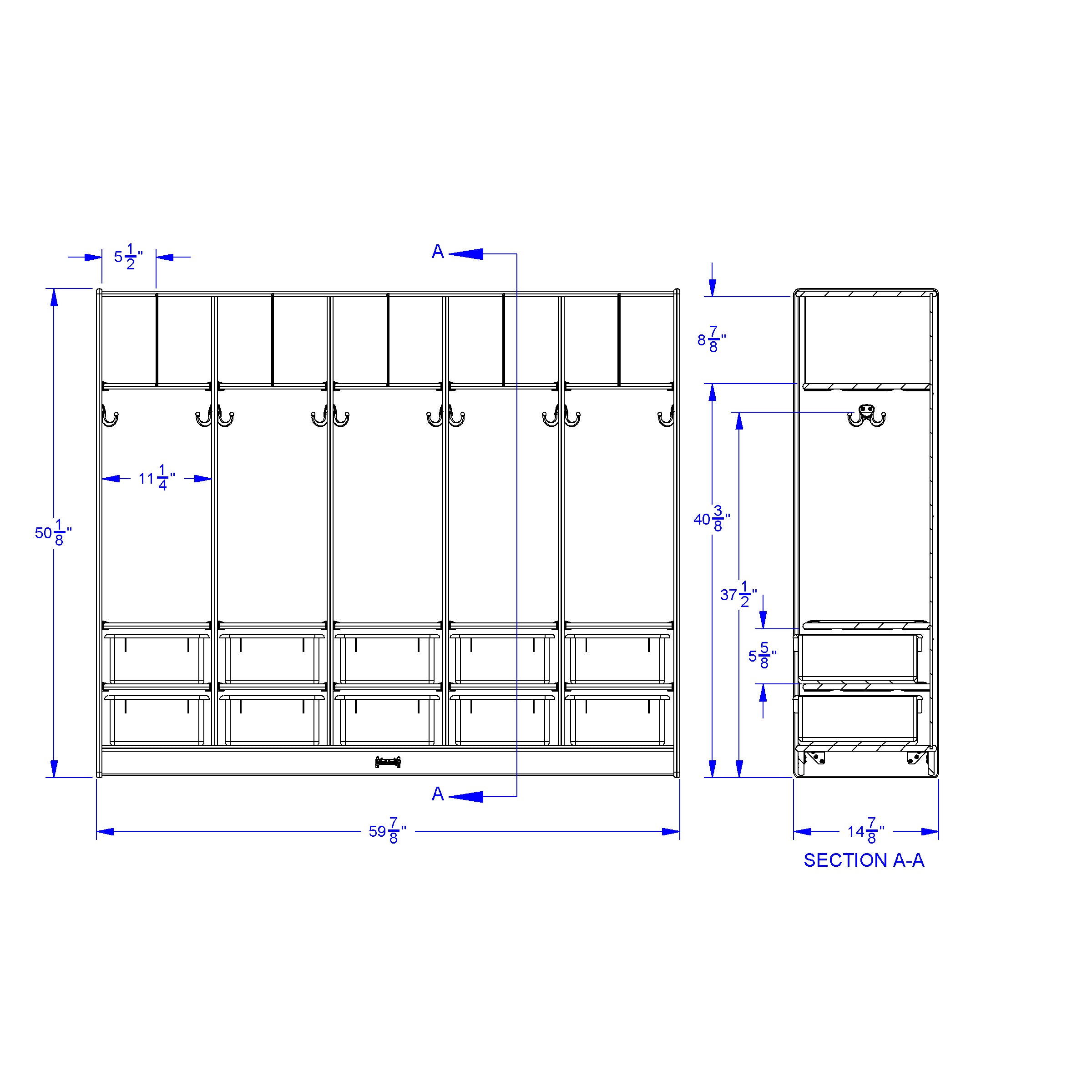 Jonti-Craft® Large Locker Organizer – with 10 Clear Tubs