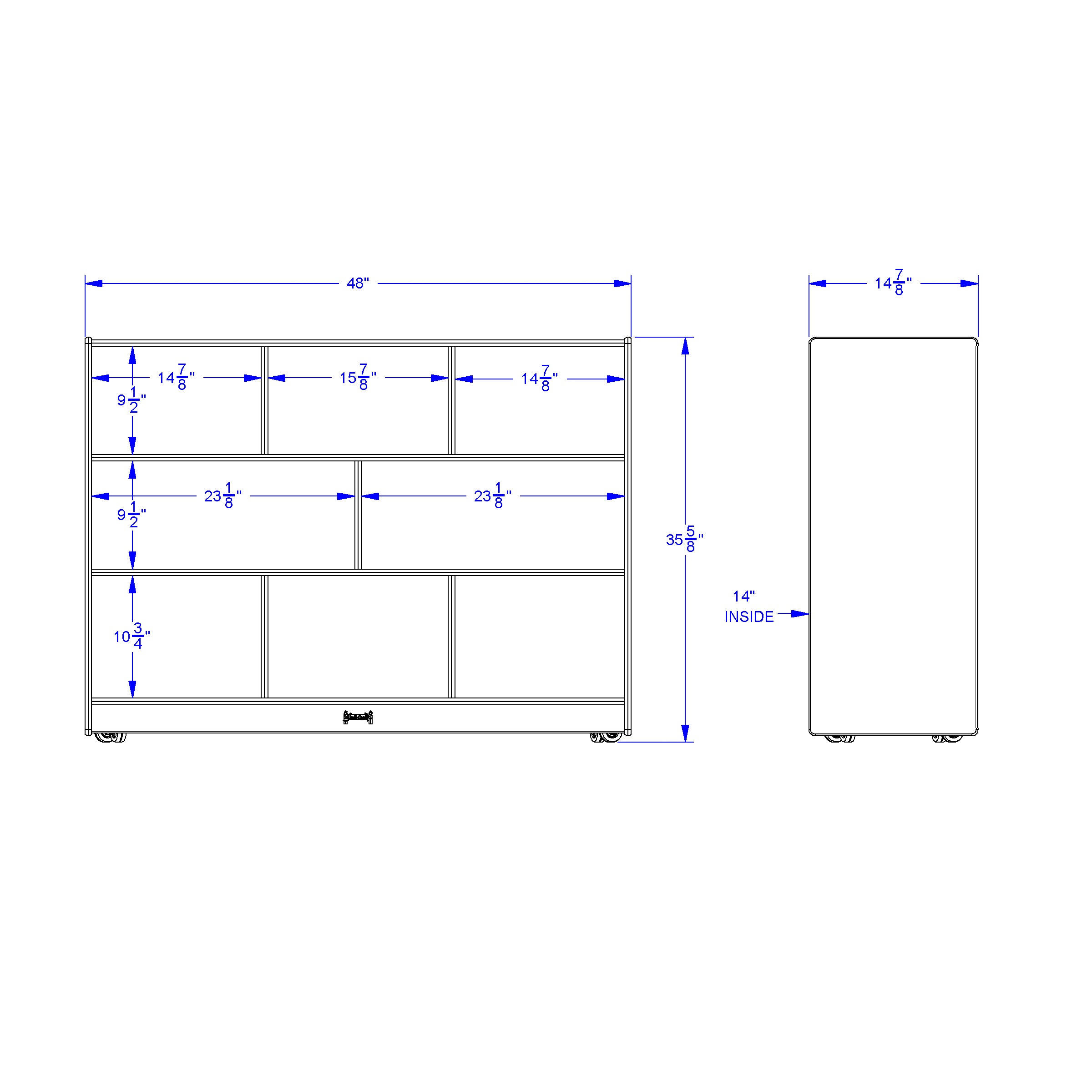 Jonti-Craft® Super-Sized Single Mobile Storage Unit - See-Thru Back