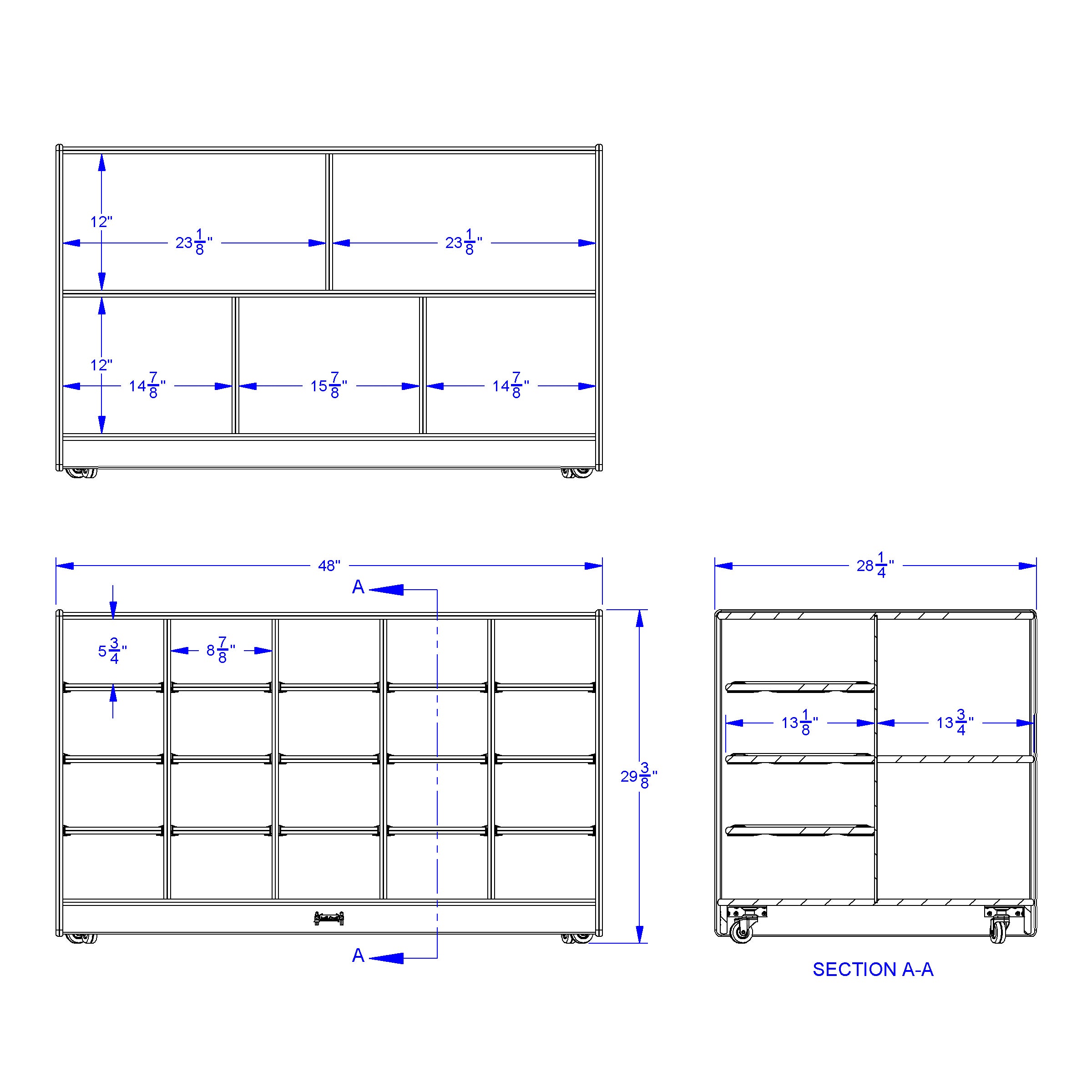 Jonti-Craft® Double-Sided Island – Single + 20 Cubbie-Tray - without Trays