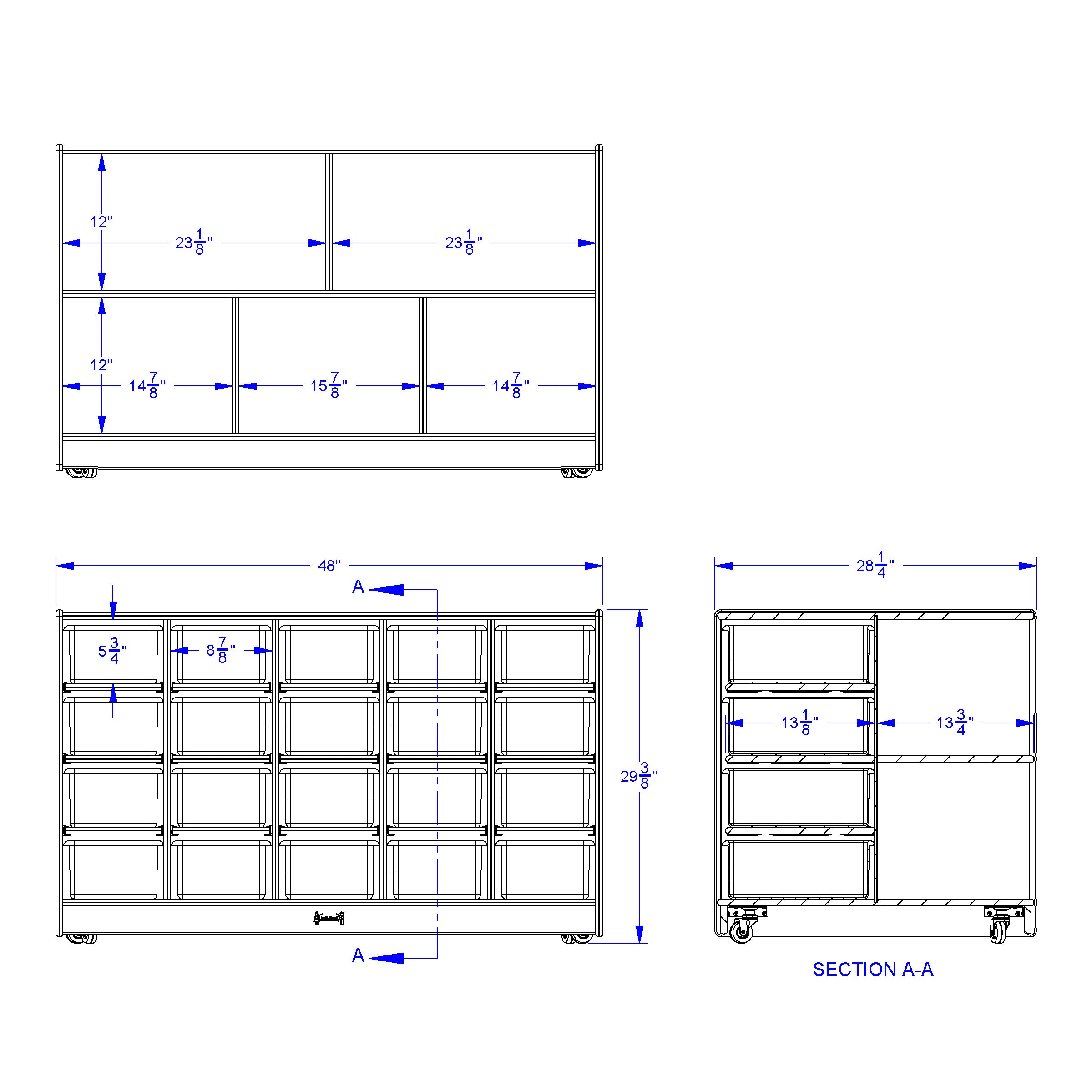 Jonti-Craft® Double-Sided Island – Single + 20 Cubbie-Tray - with Colored Trays