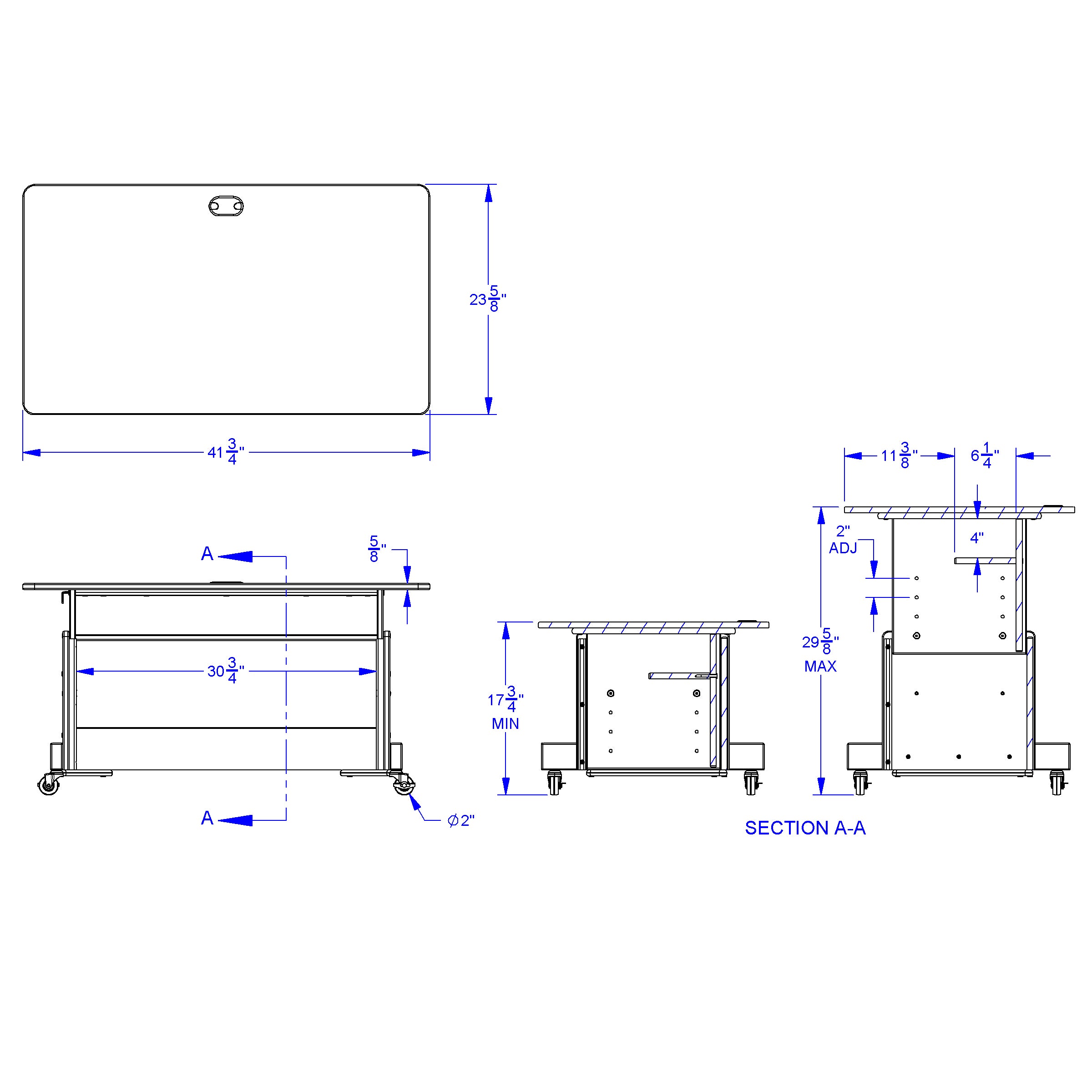 Rainbow Accents® Apollo Single Computer Desk - Teal