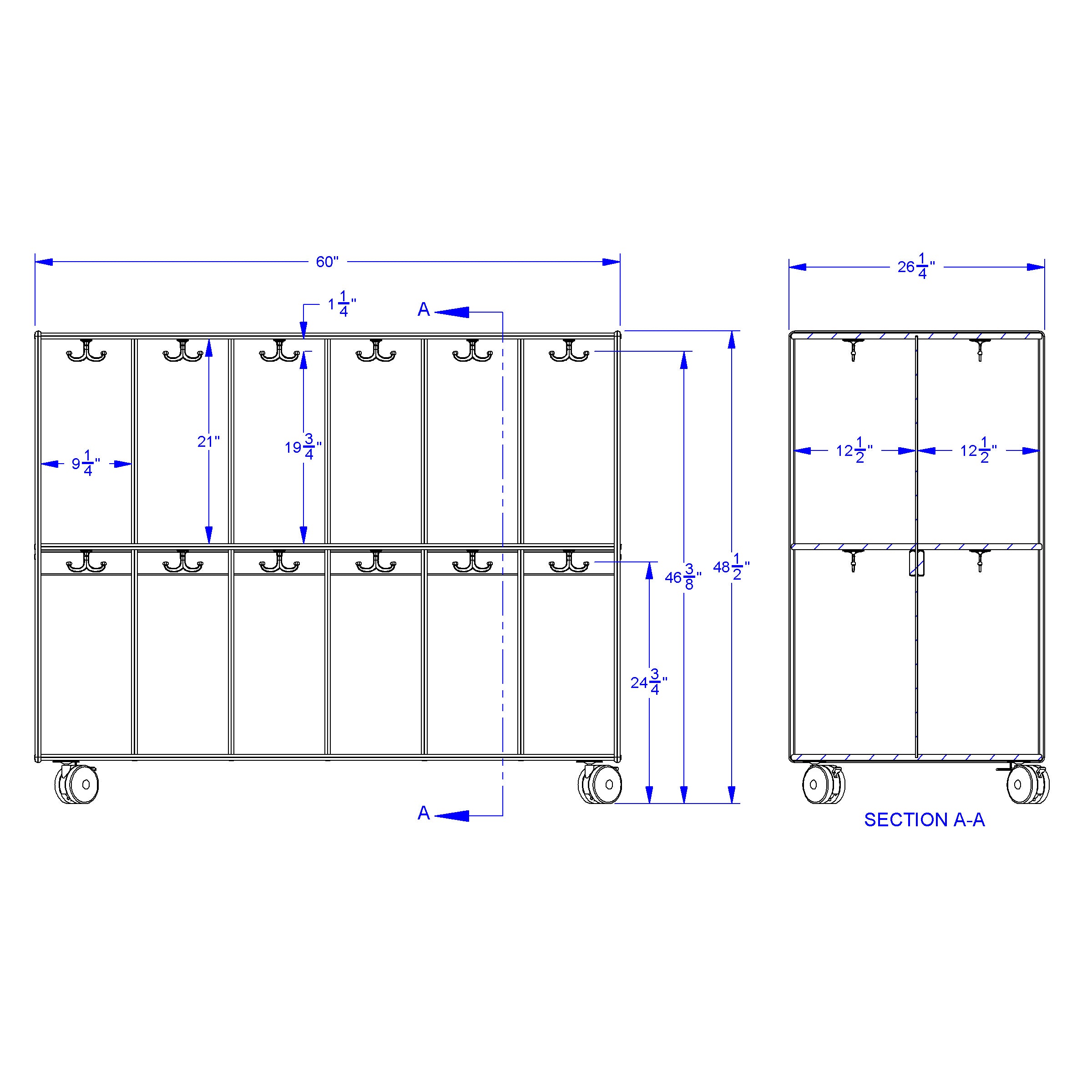Jonti-Craft® 24 Section Mobile Backpack Cubbie