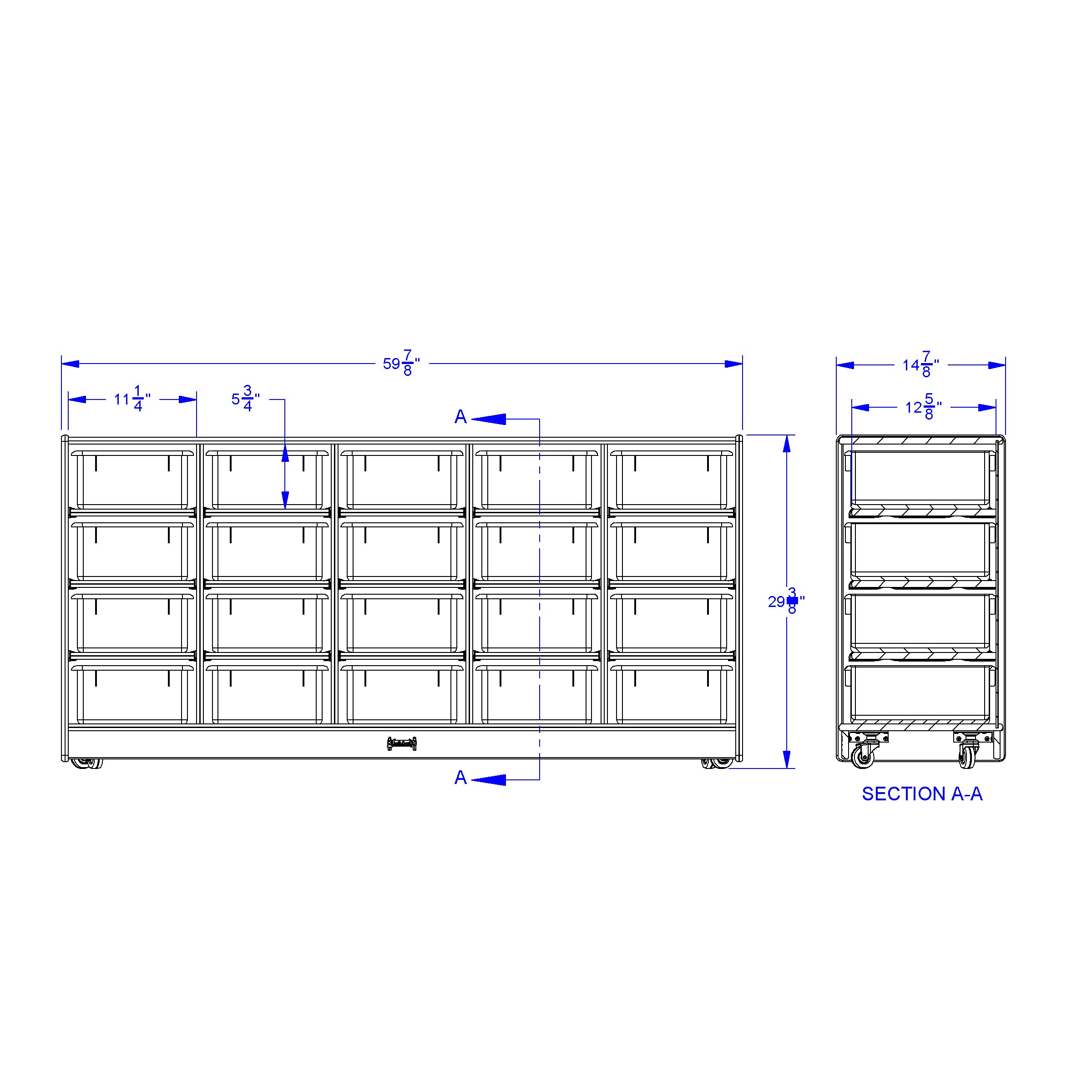 Rainbow Accents® 20 Tub Mobile Storage - with Tubs - Black
