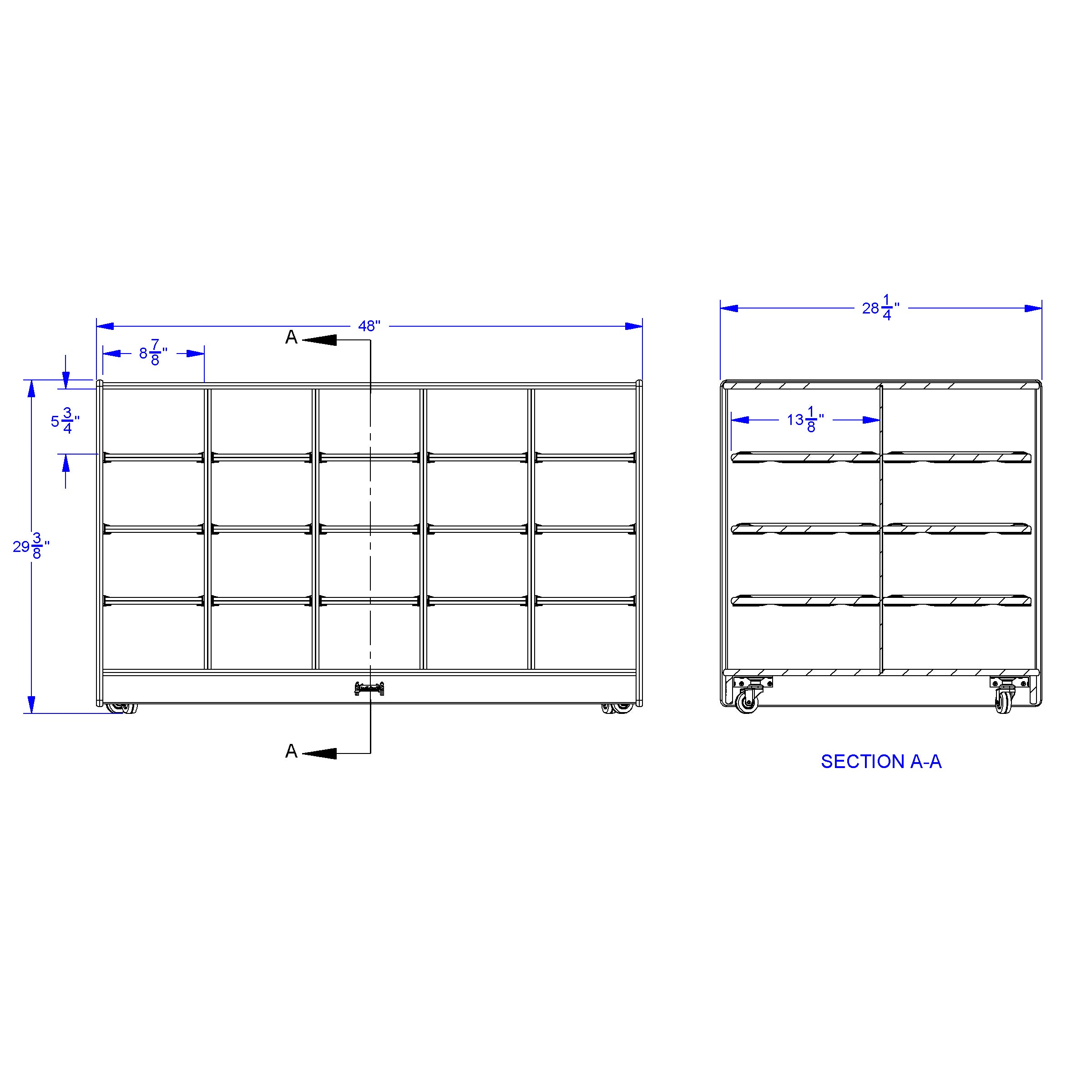 Jonti-Craft® Double-Sided Island – 40 Cubbie-Tray - with Colored Trays