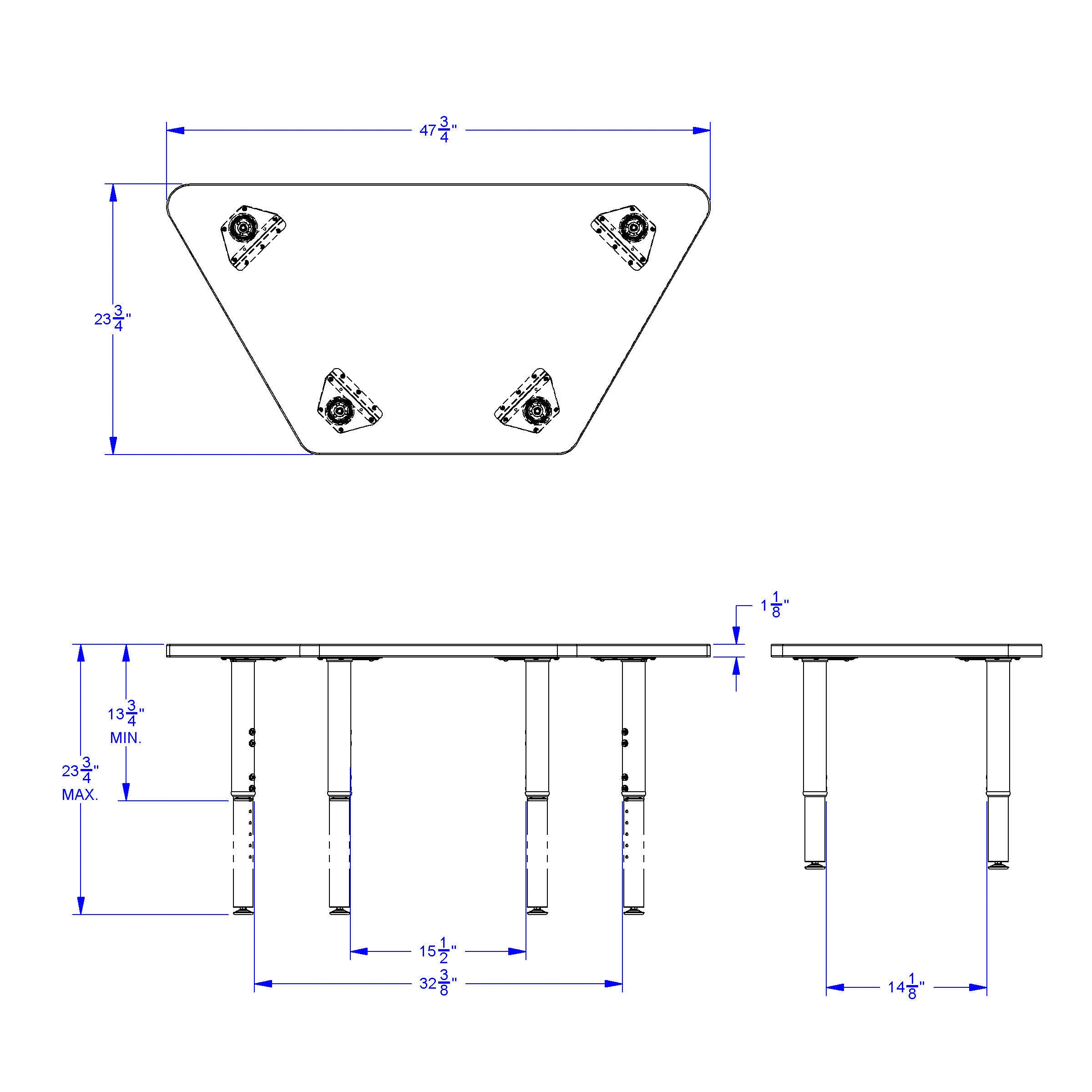 Jonti-Craft® Purpose+ Trapezoid Table - 24" x 48"