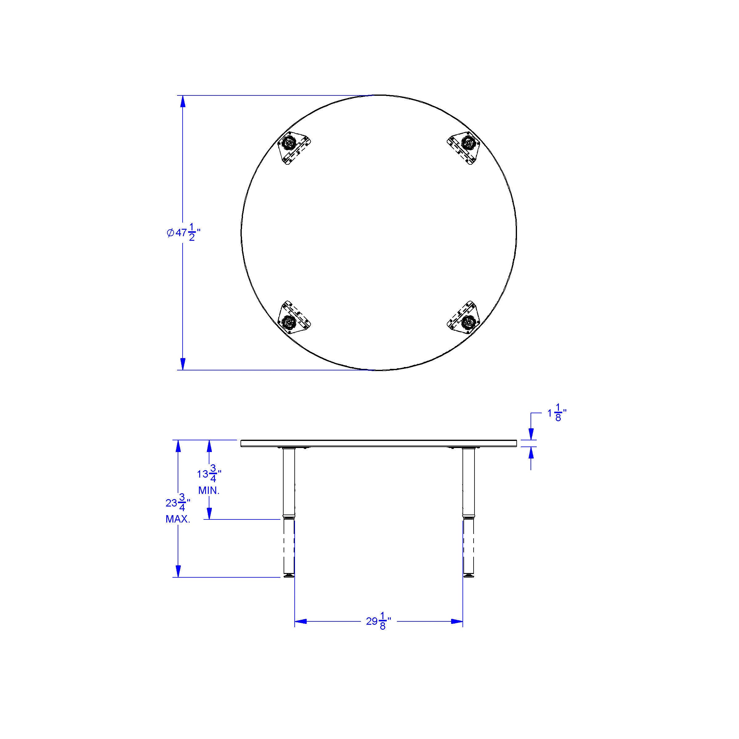 Jonti-Craft® Purpose+ Round Table - 48" Diameter