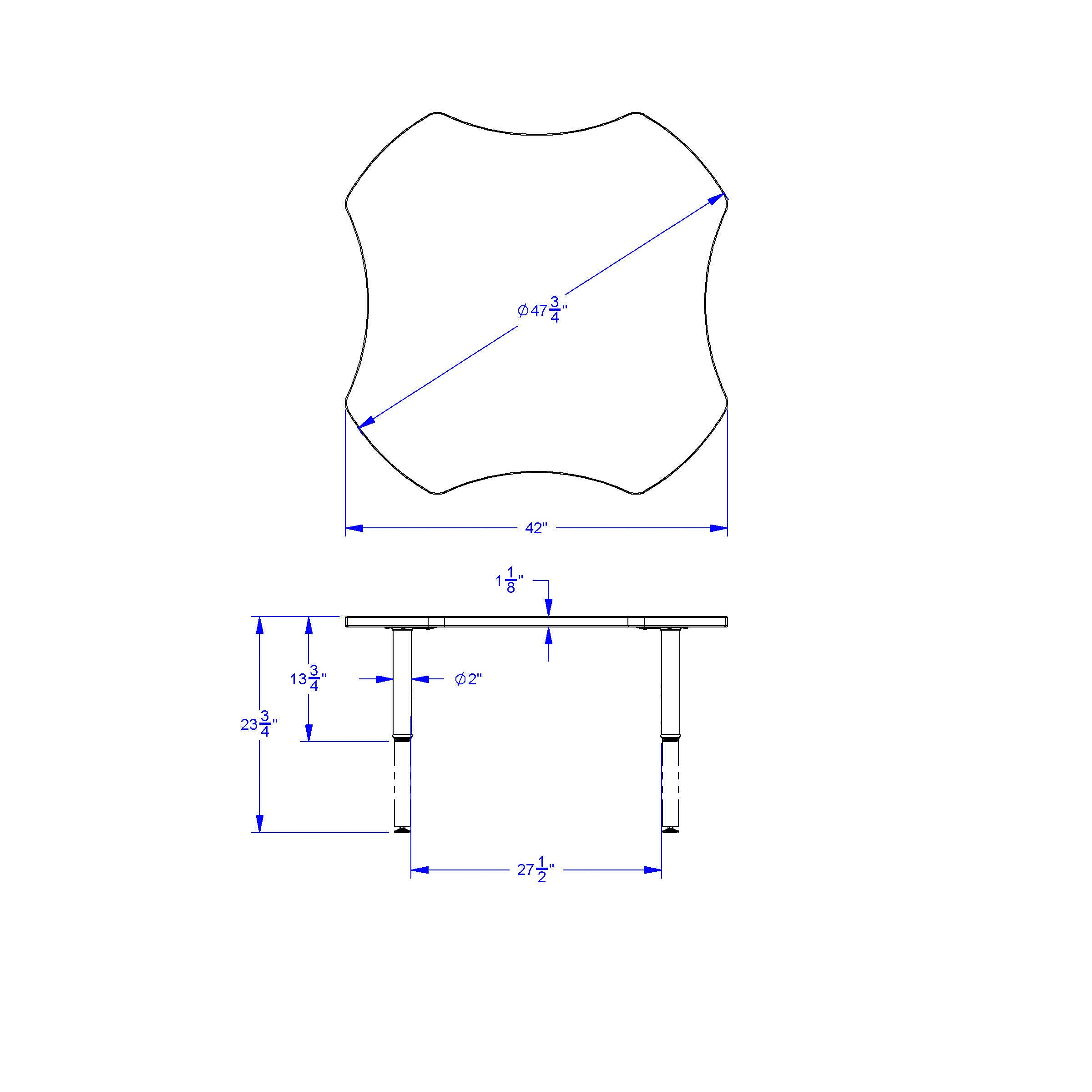 Jonti-Craft® Purpose+ Four Leaf Table