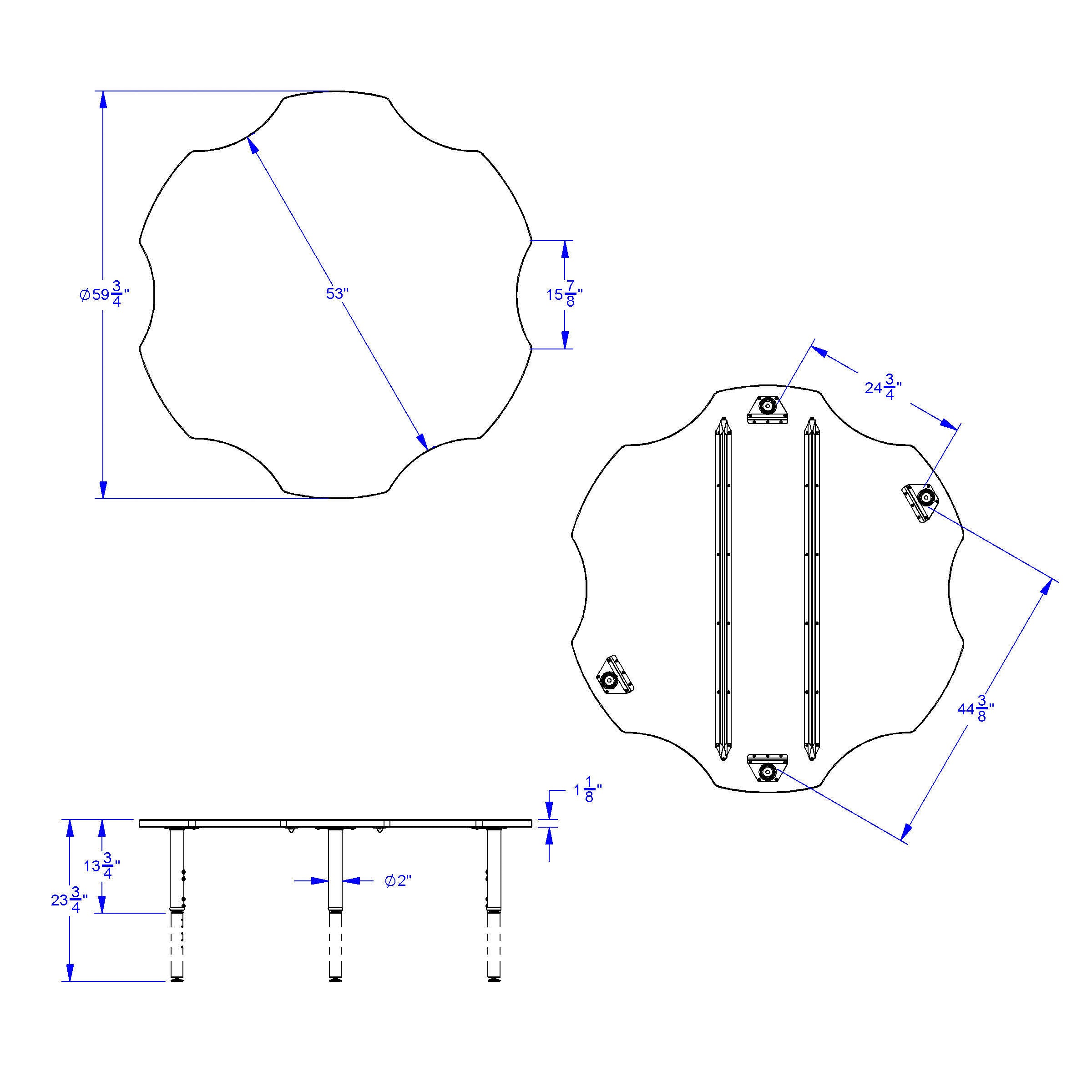 Jonti-Craft® Purpose+ Six leaf Table