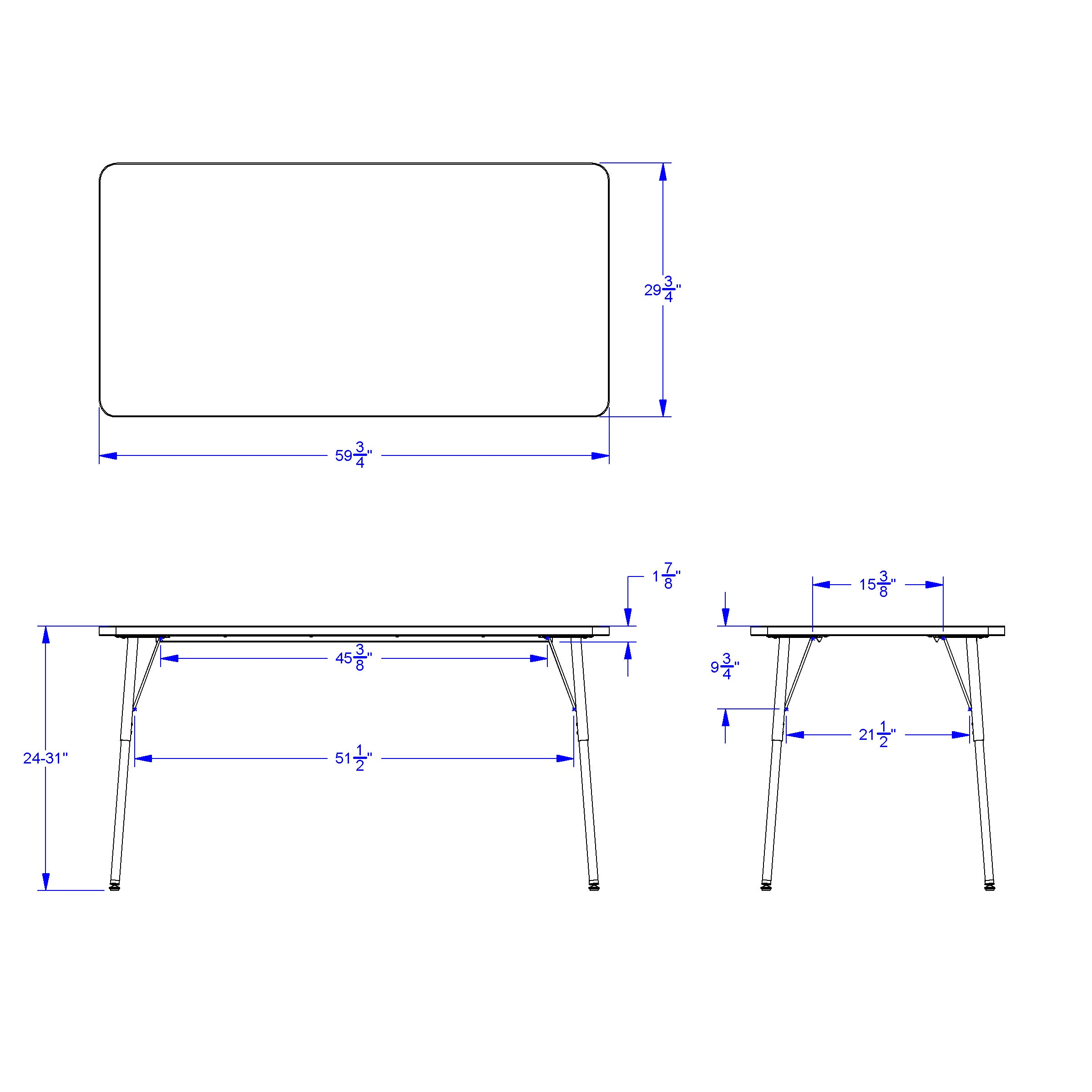 Berries® Rectangle Activity Table - 30" X 60", A-height - Freckled Gray/Gray/Gray
