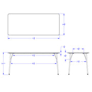 Berries® Rectangle Activity Table - 30" X 72", A-height - Driftwood Gray/Coastal Blue/Gray