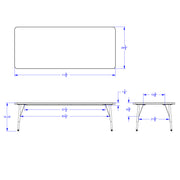 Berries® Rectangle Activity Table - 30" X 72", E-height - Driftwood Gray/Coastal Blue/Gray