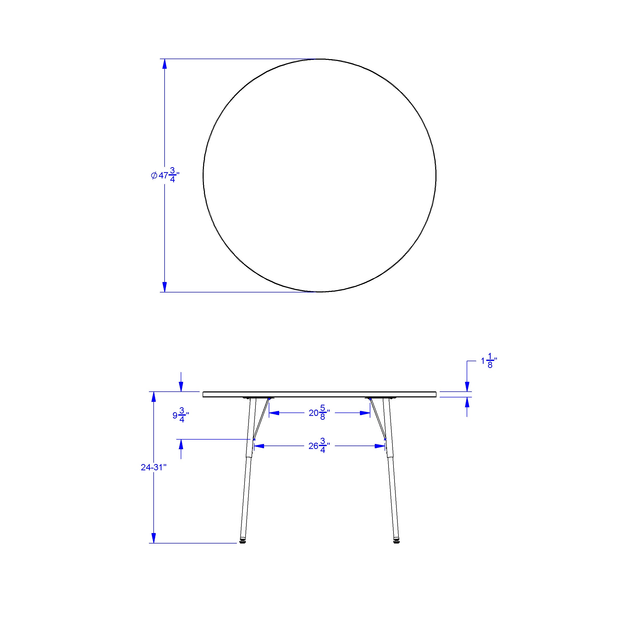 Berries® Round Activity Table - 48" Diameter, A-height - Freckled Gray/Key Lime/Gray