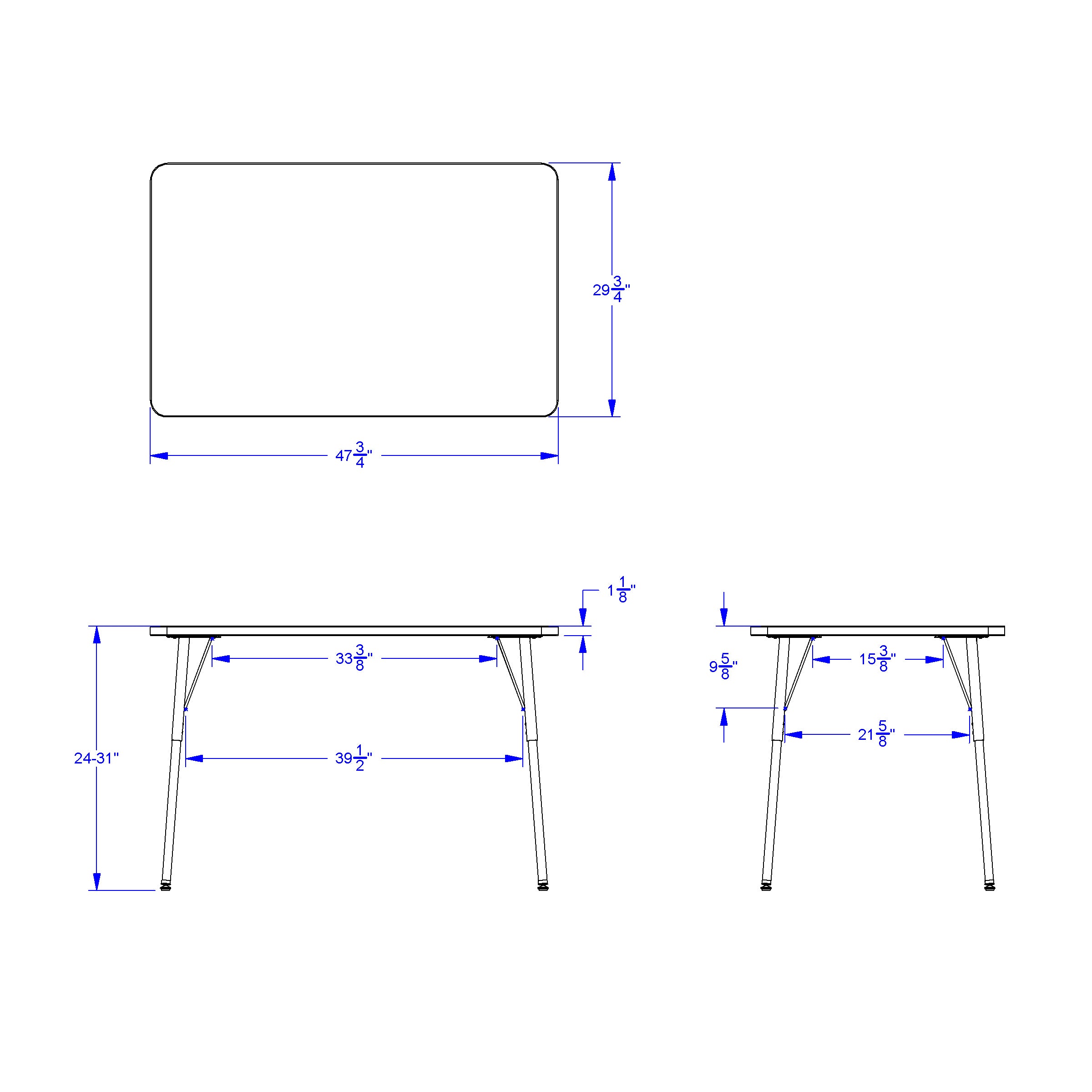 Berries® Rectangle Activity Table - 30" X 48", A-height - Driftwood Gray/Gray/Gray