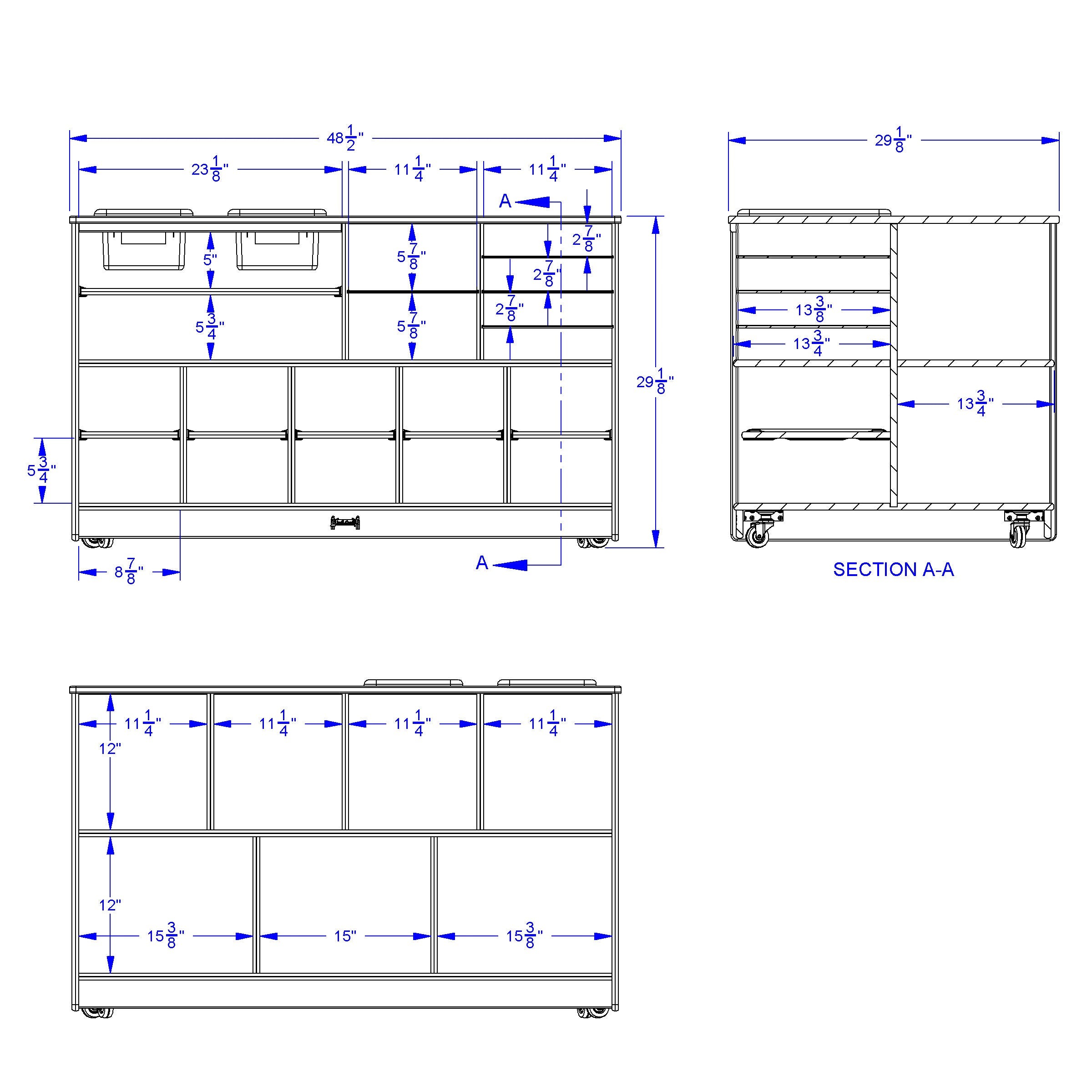 Jonti-Craft® Mobile Twin Storage Island - without Trays