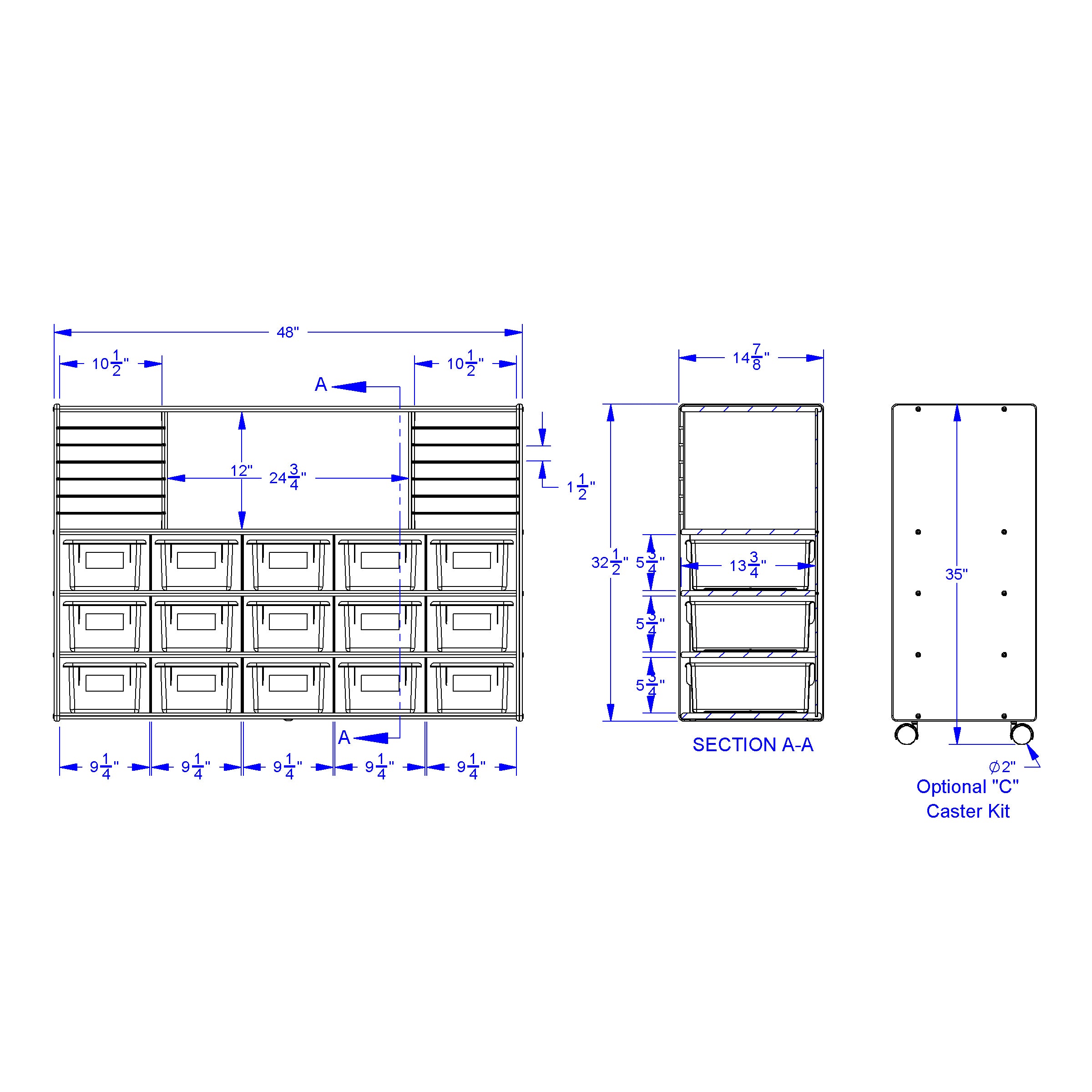 Young Time® Sectional Cubbie-Tray Storage - with Clear Bins