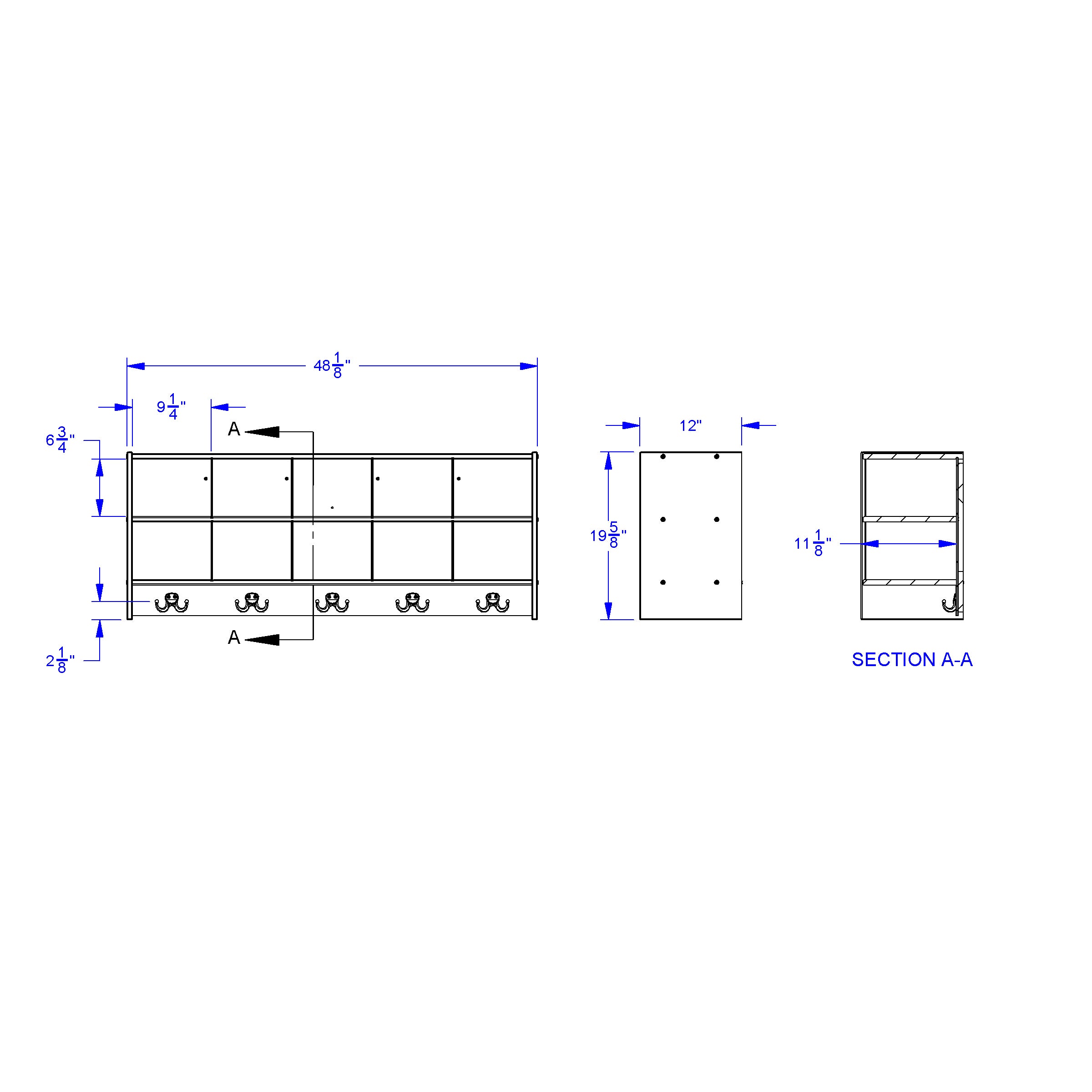 Young Time® 10 Section Wall Mount Coat Locker