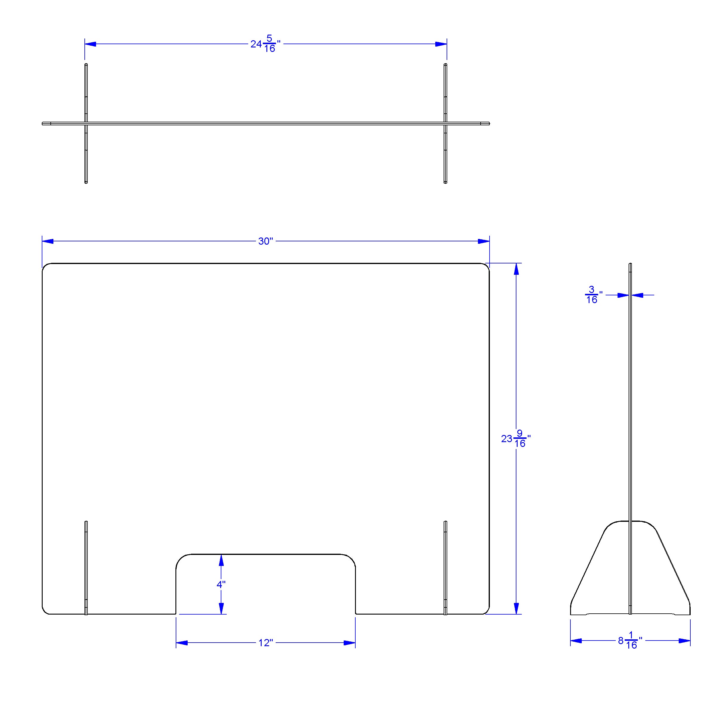 Jonti-Craft® See-Thru Table Divider Shields - 2 Station with Opening - 30" x 8" x 4"