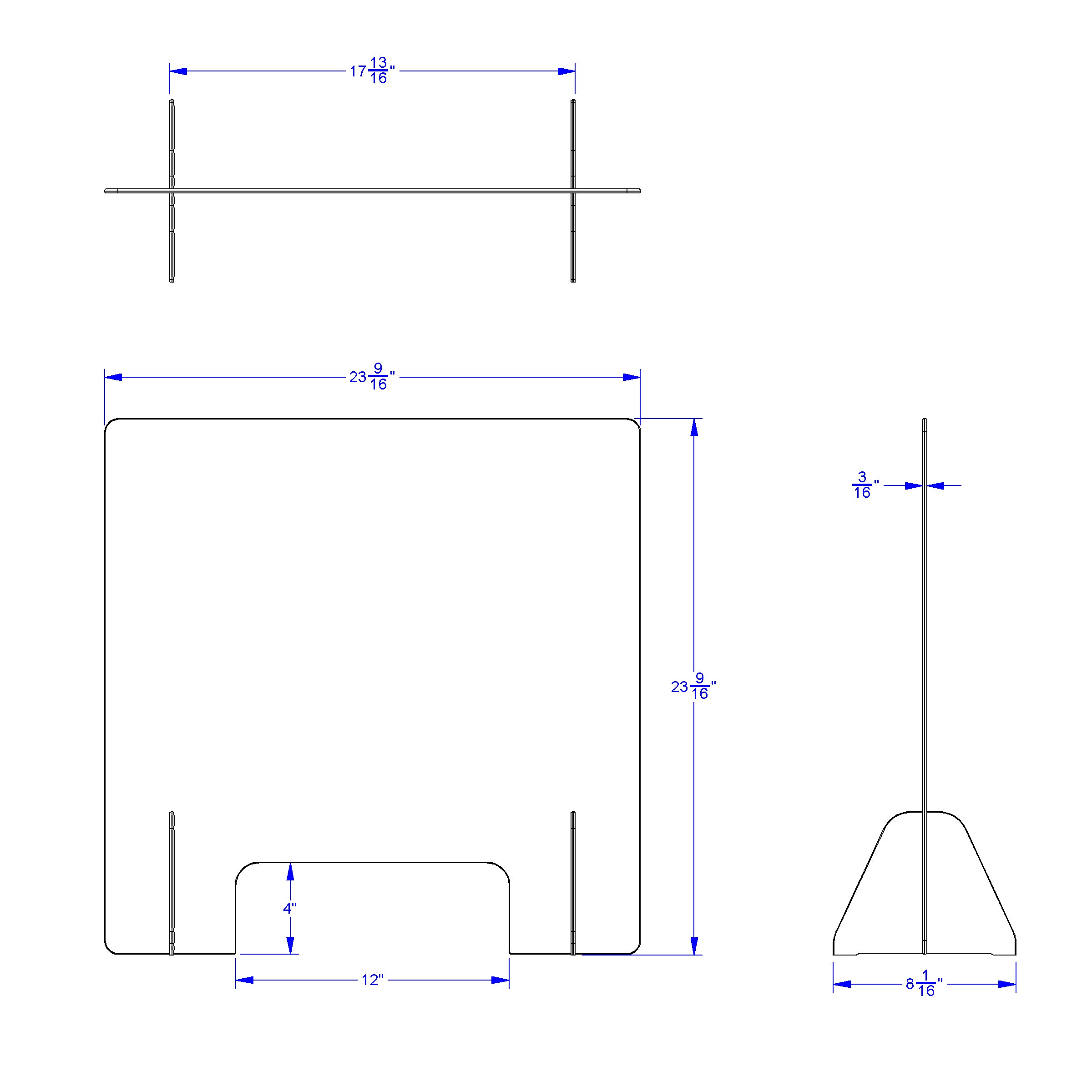 Jonti-Craft® See-Thru Table Divider Shields - 2 Station with Opening - 24" x 8" x 23.5"