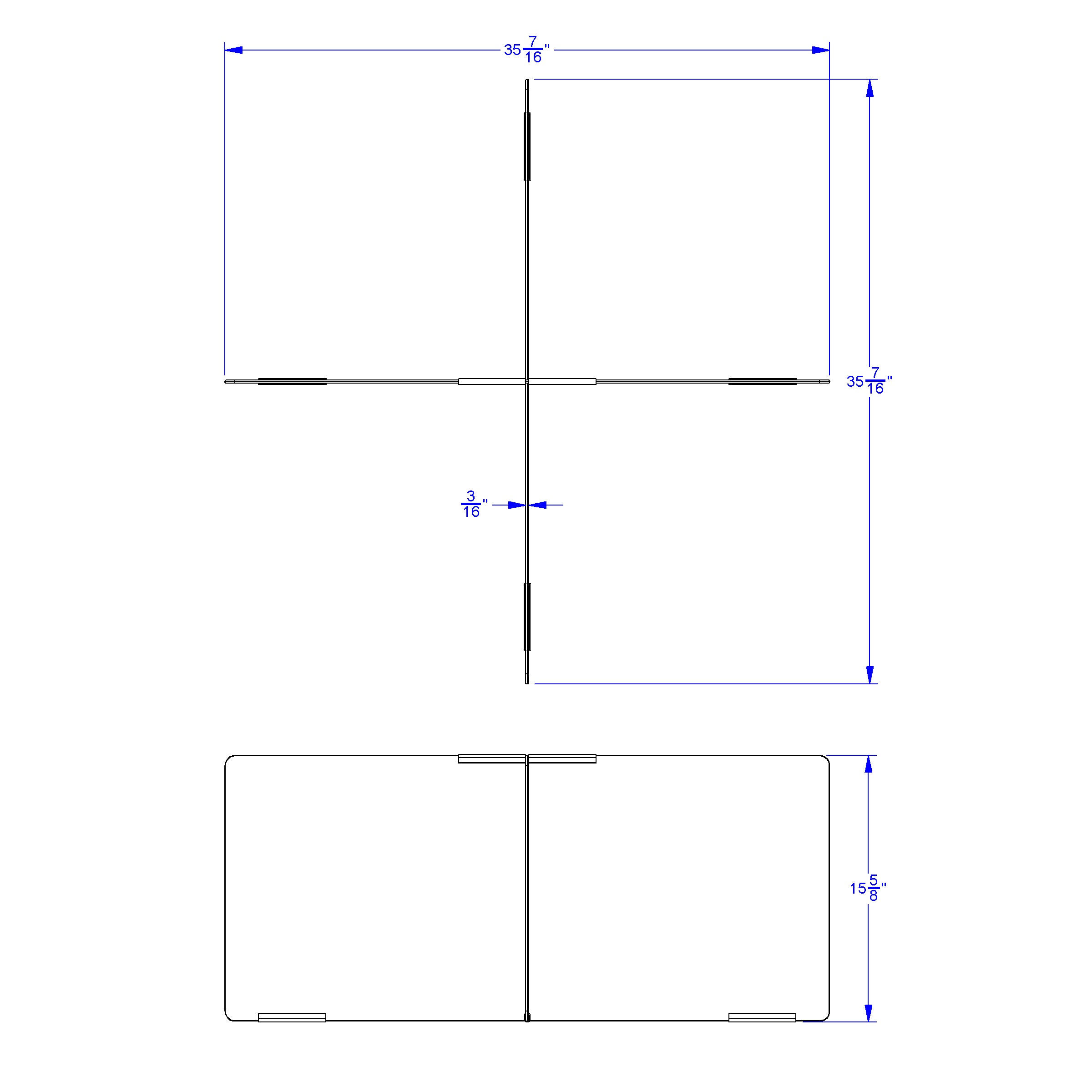 Jonti-Craft® See-Thru Table Divider Shields - 4 Station - 35.5" x 35.5" x 16"