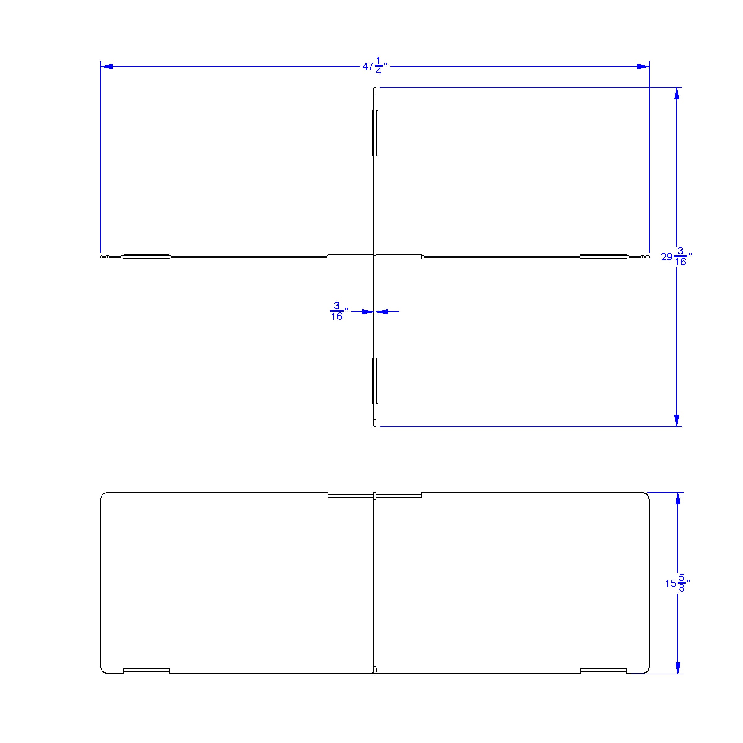 Jonti-Craft® See-Thru Table Divider Shields - 4 Station - 47.5" x 29.5" x 16"