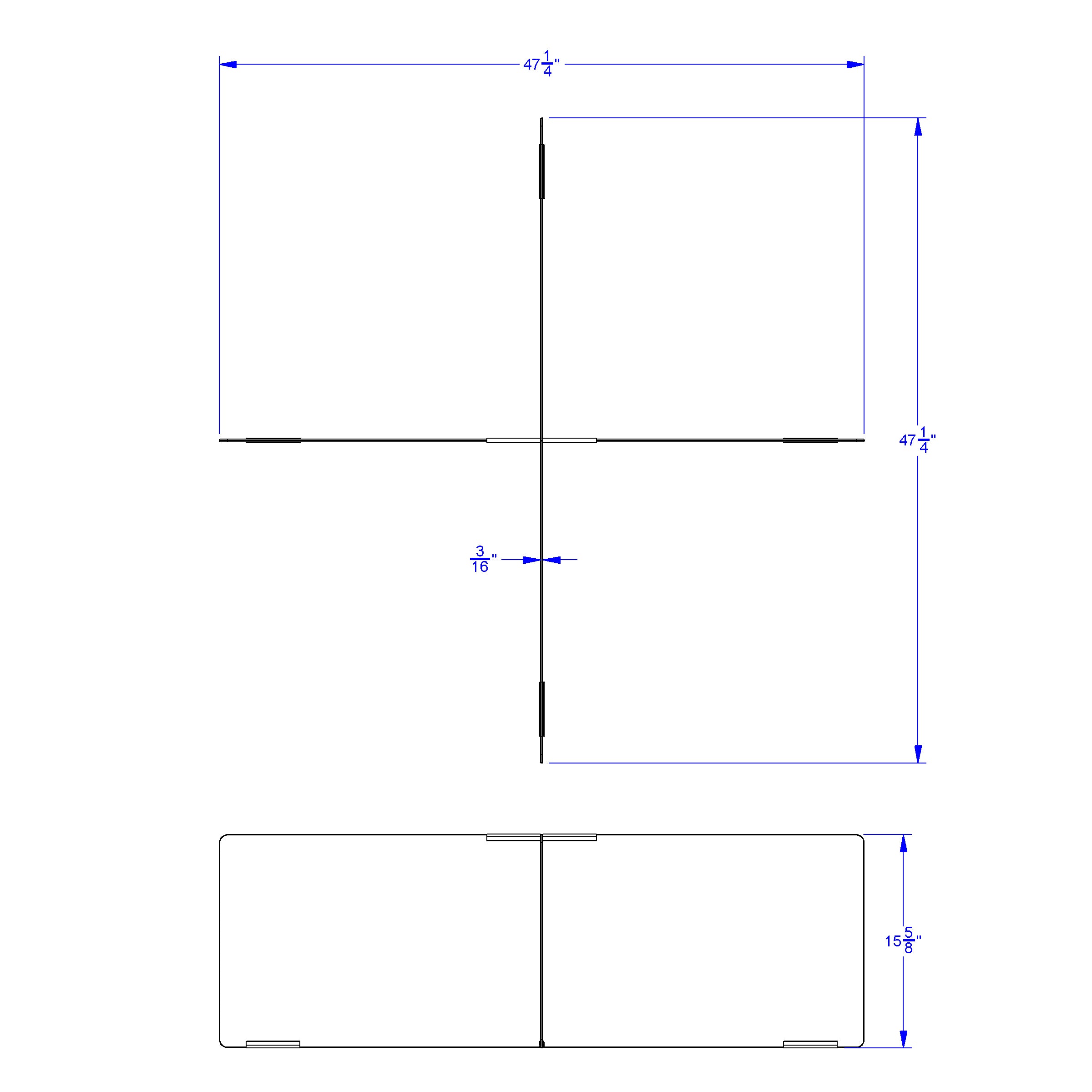 Jonti-Craft® See-Thru Table Divider Shields - 4 Station - 47.5" x 47.5" x 16"