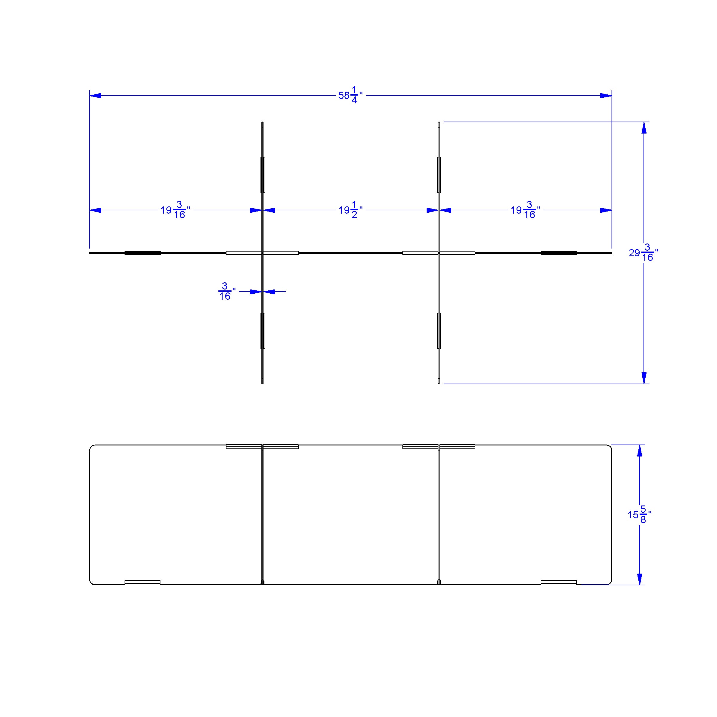 Jonti-Craft® See-Thru Table Divider Shields - 6 Station - 58.5" x 29.5" x 16"