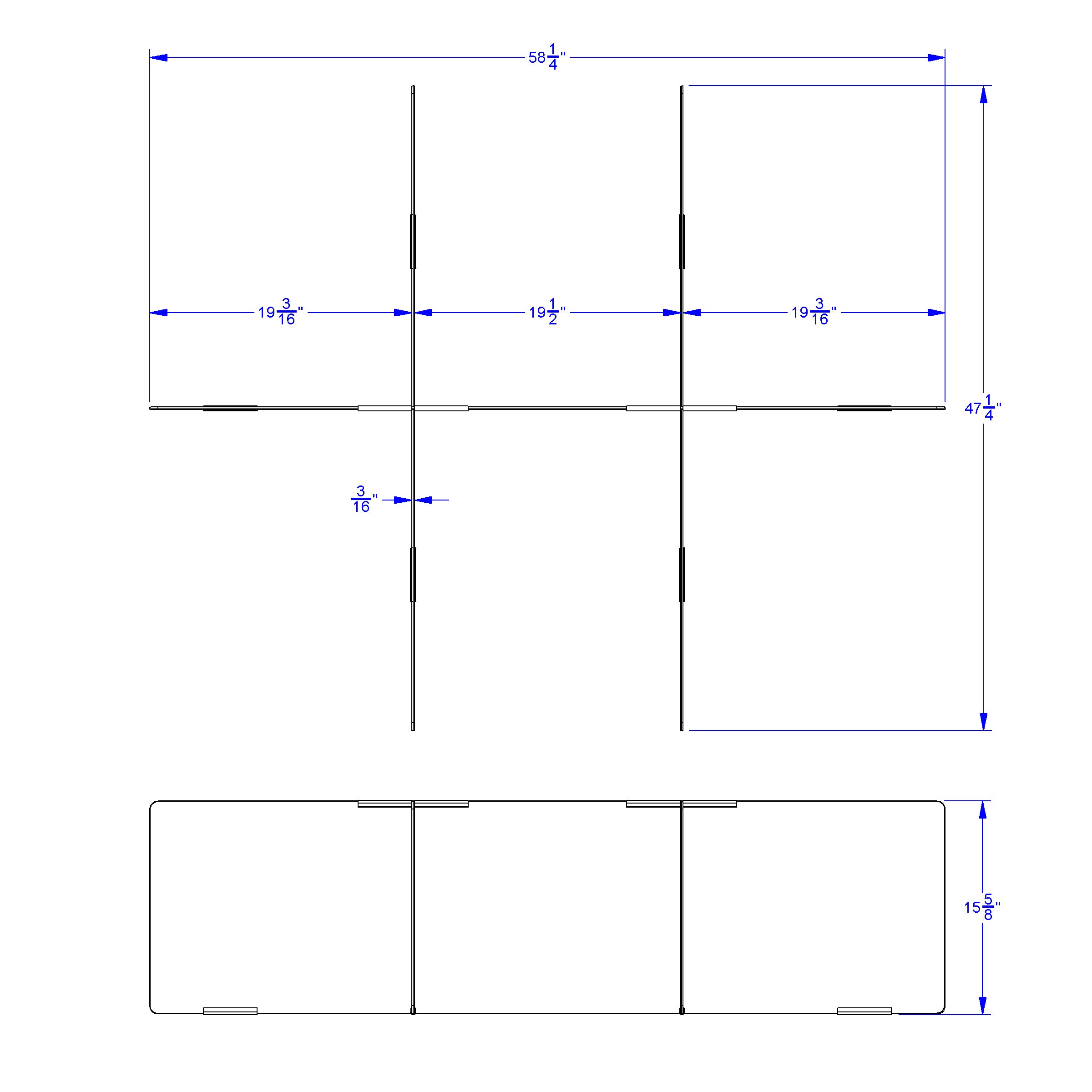 Jonti-Craft® See-Thru Table Divider Shields - 6 Station - 58.5" x 47.5" x 16"