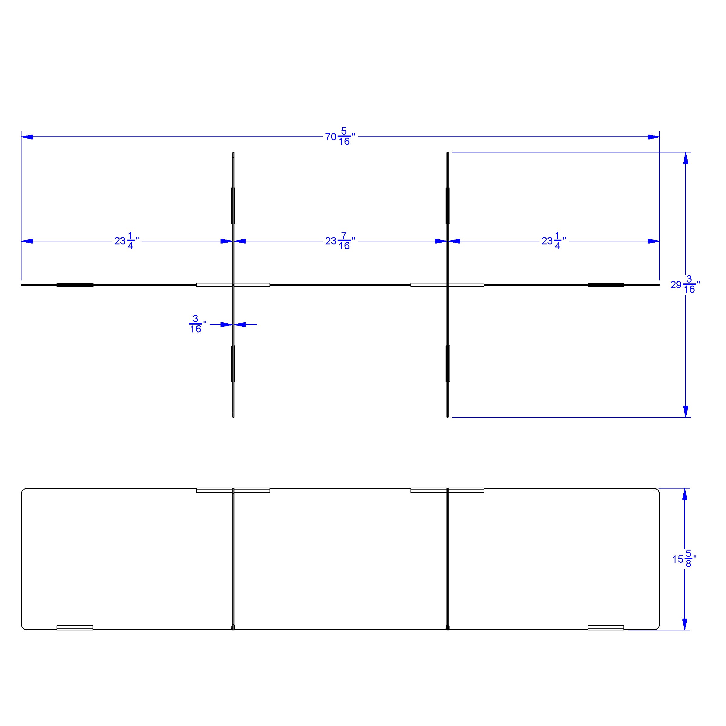 Jonti-Craft® See-Thru Table Divider Shields - 6 Station - 70.5" x 29.5" x 16"