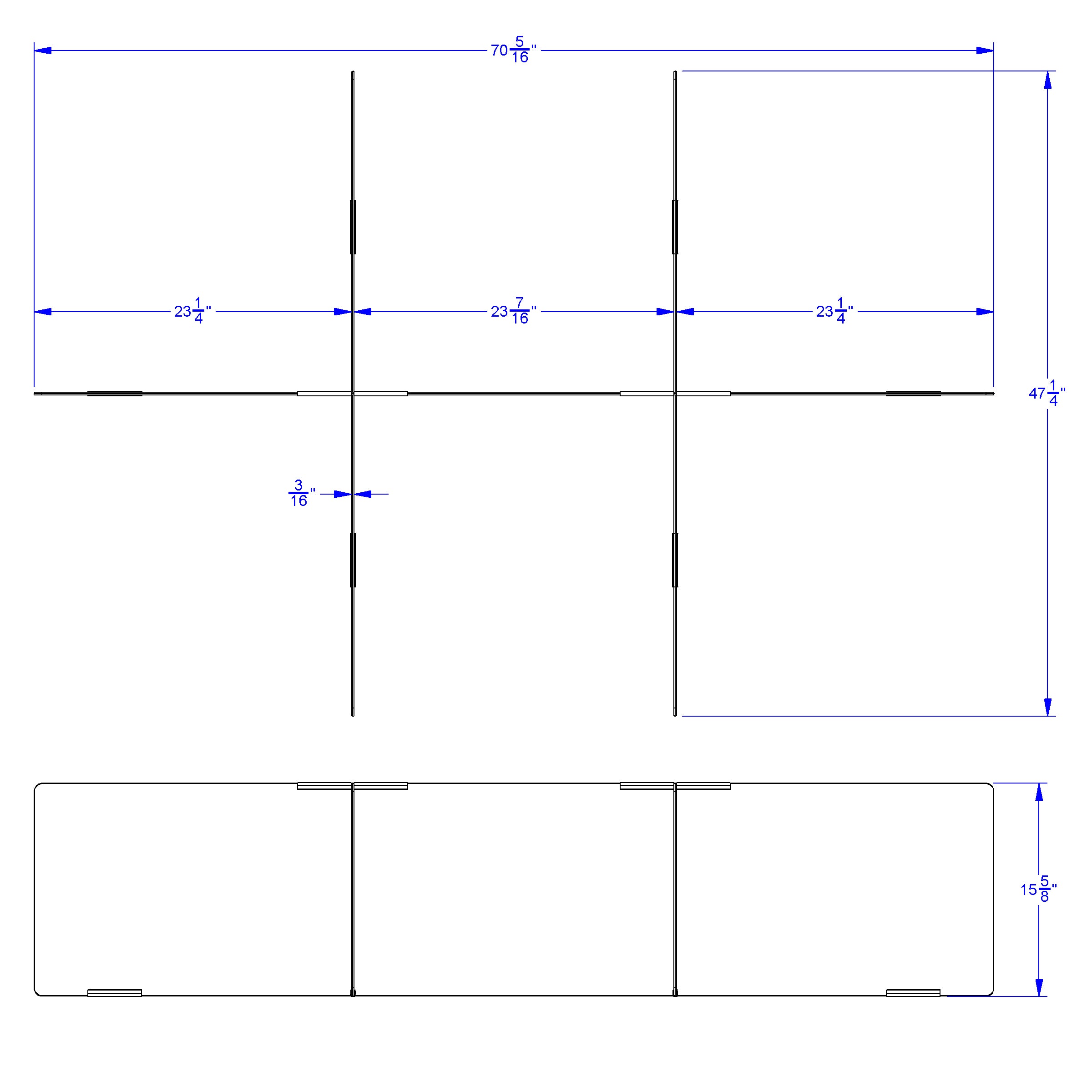 Jonti-Craft® See-Thru Table Divider Shields - 6 Station - 70.5" x 47.5" x 16"