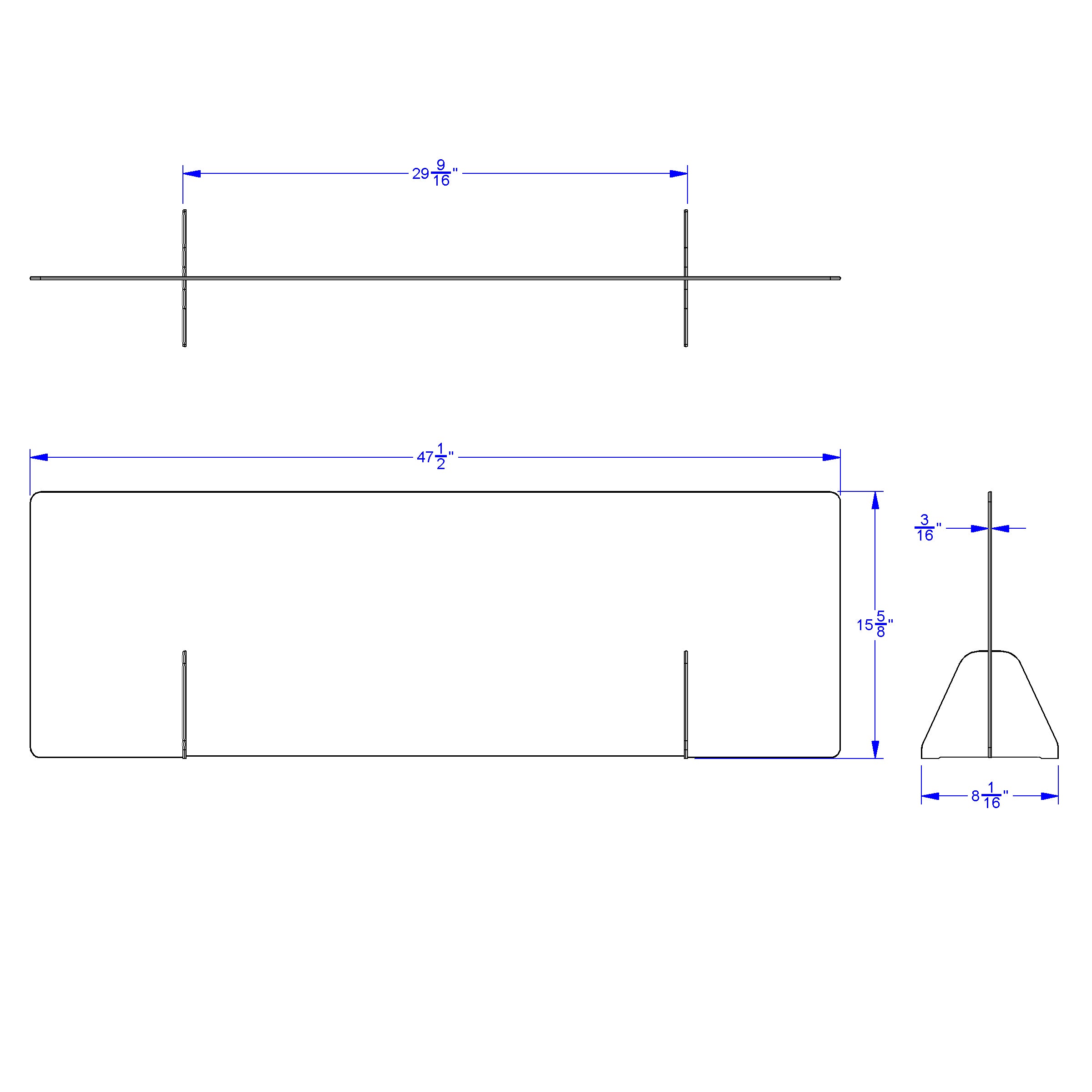 Jonti-Craft® See-Thru Table Divider Shields - Center Divider - 47.5" x 8" x 16"