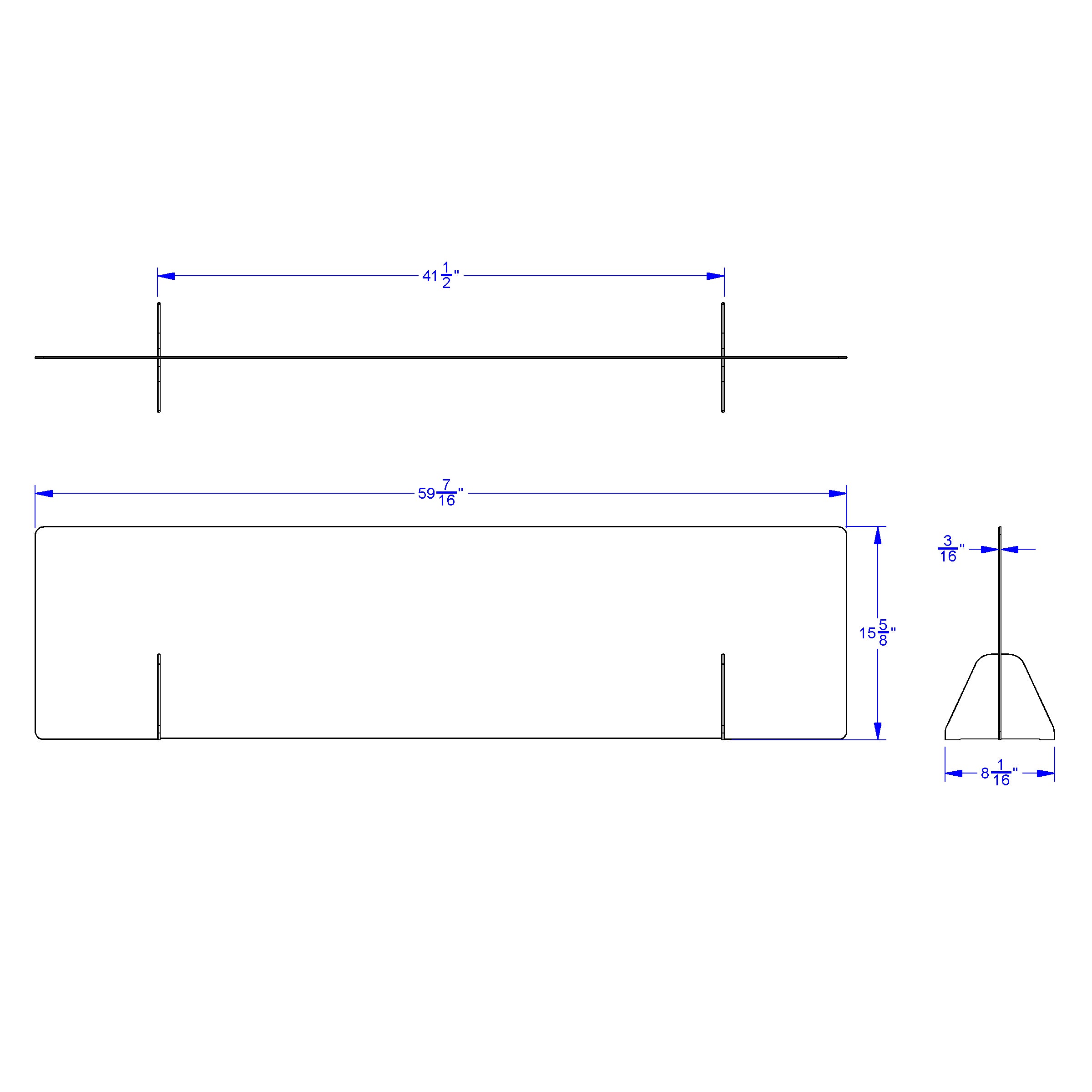 Jonti-Craft® See-Thru Table Divider Shields - Center Divider - 59.5" x 8" x 16"