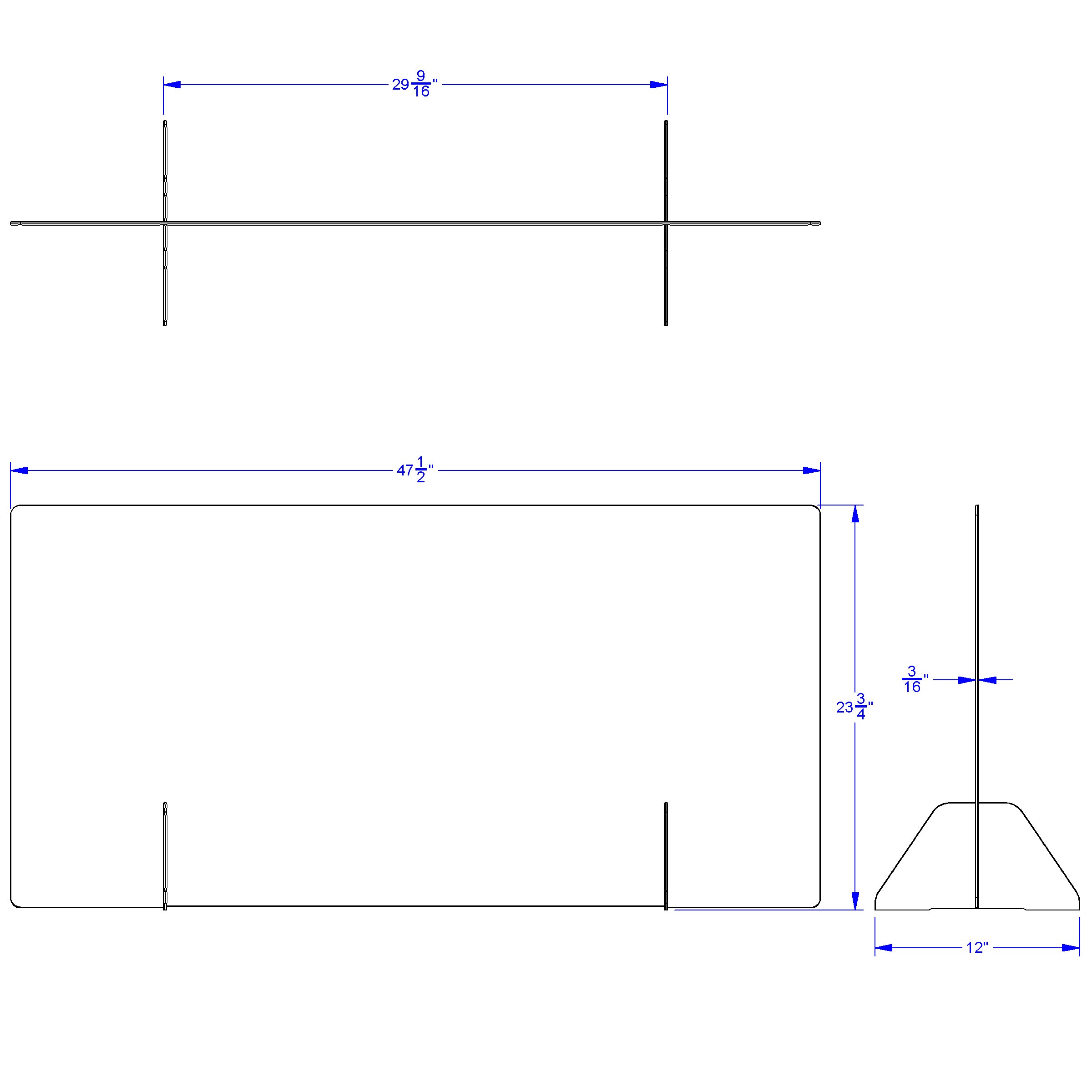 Jonti-Craft® See-Thru Table Divider Shields - Center Divider - 47.5" x 12" x 24"
