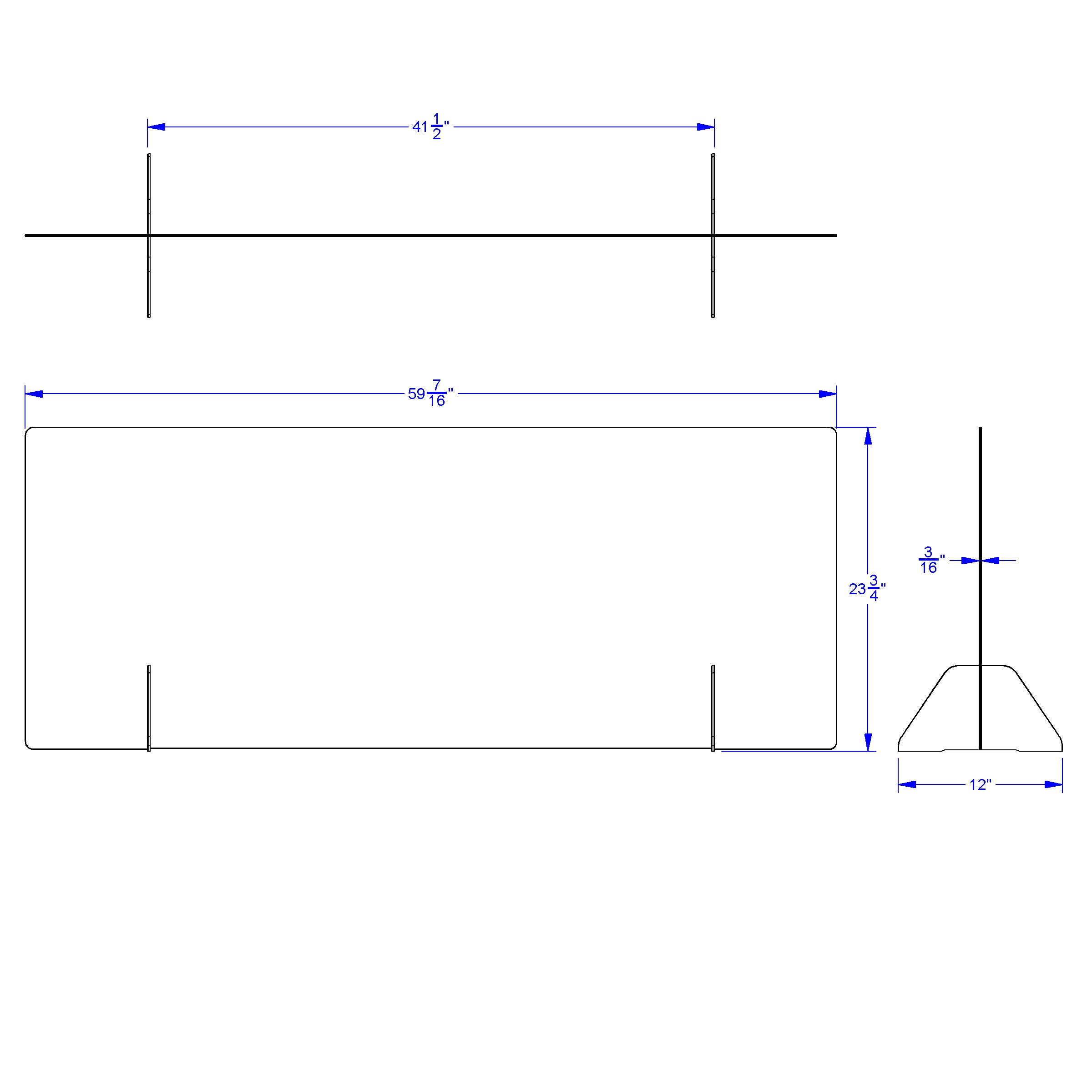 Jonti-Craft® See-Thru Table Divider Shields - Center Divider - 59.5" x 12" x 24"